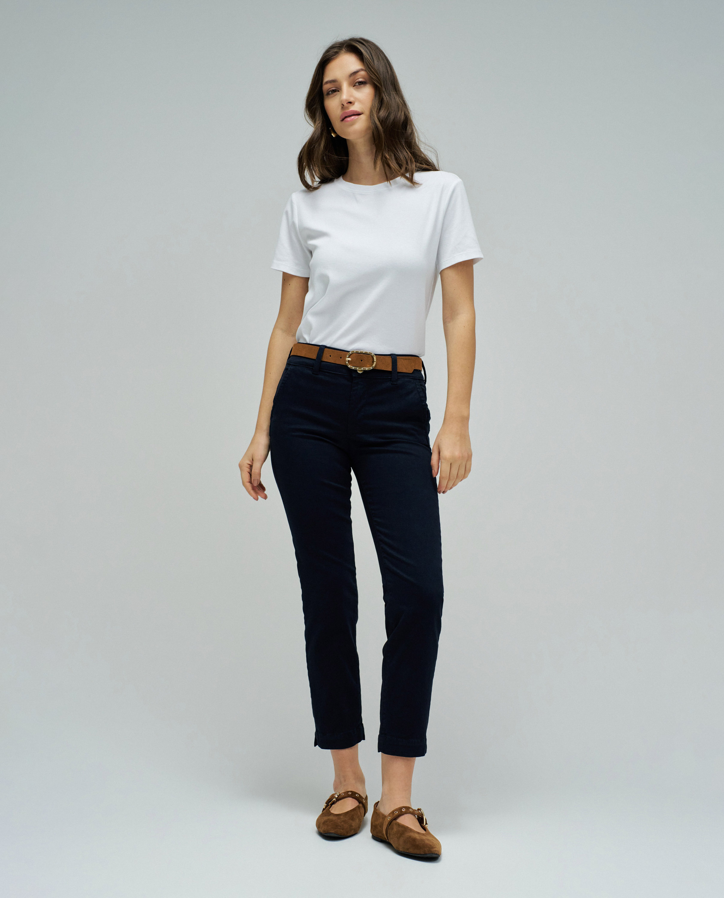 Jeans Secret Calças Chino Push In Cropped Slim Azul-5