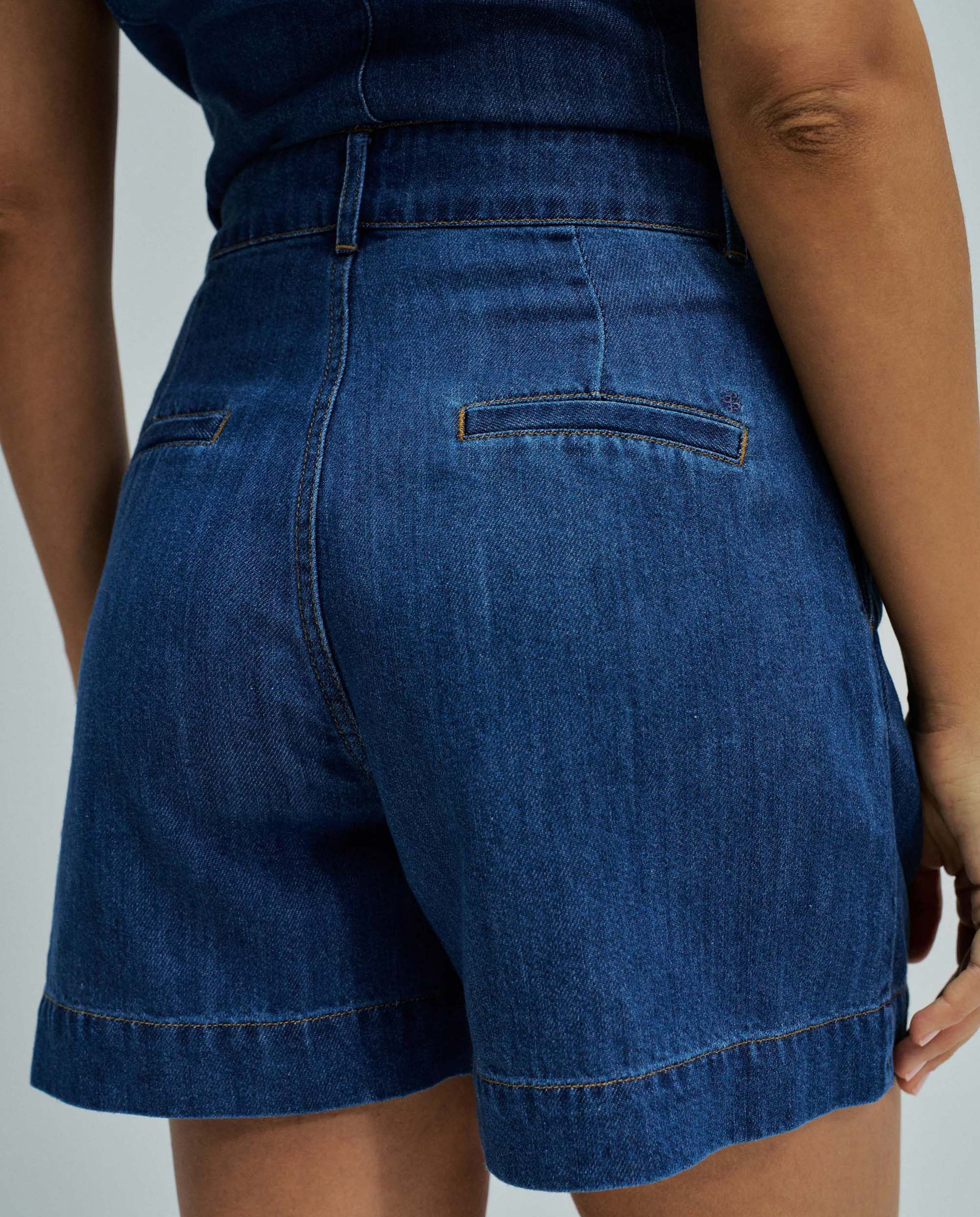 Calções Denim Baggy Azul-4