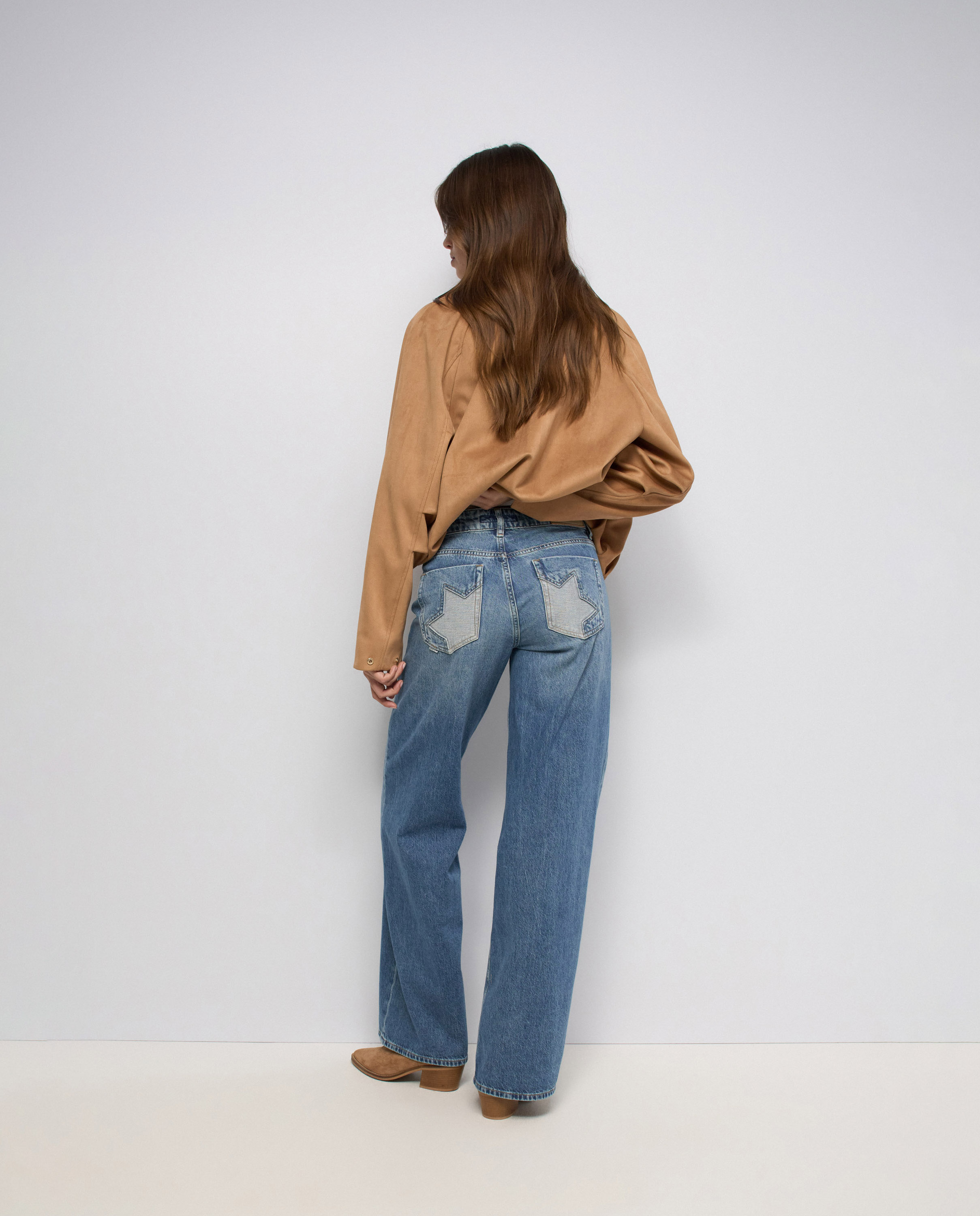 Jeans Low Rise Wide Azul-3