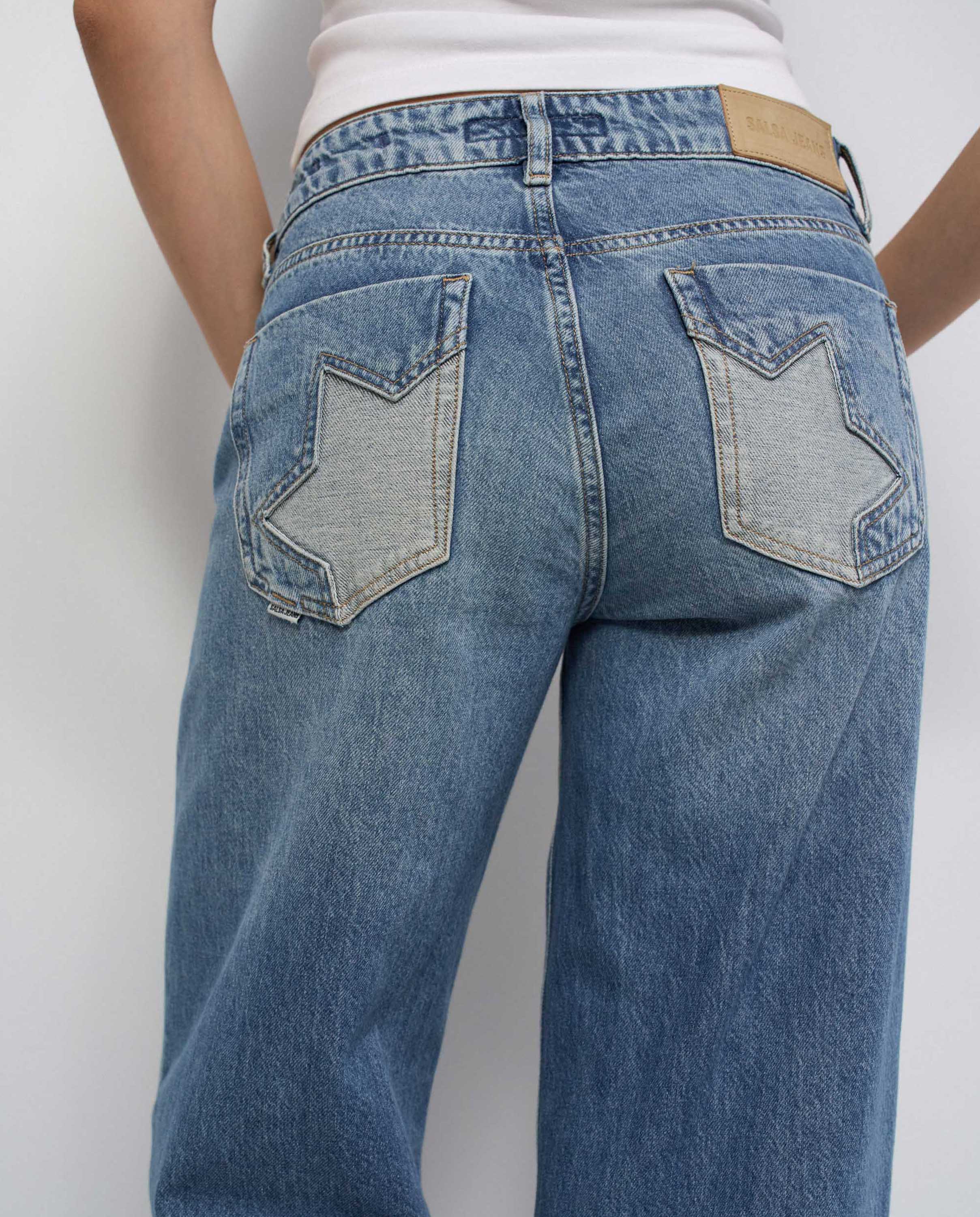 Jeans Low Rise Wide Azul-4