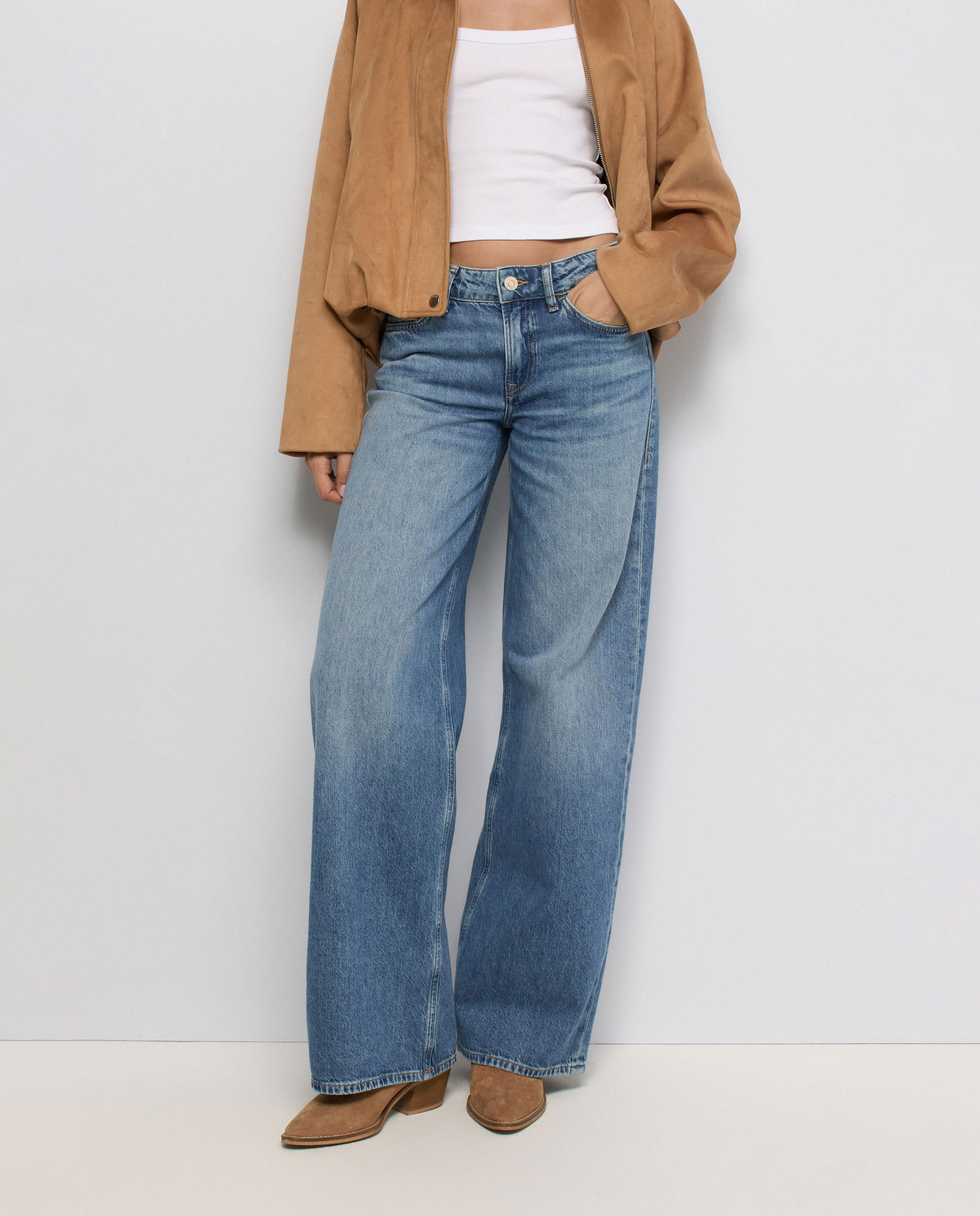 Jeans Low Rise Wide Azul-5