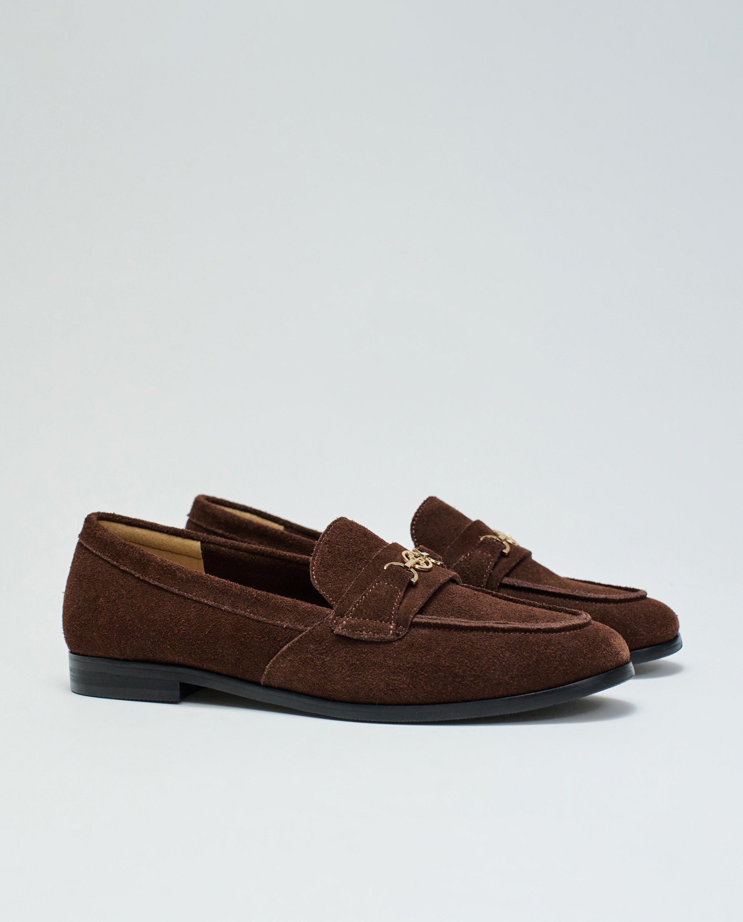 Mocassins Rasos de Camurça Castanho-escuro-2