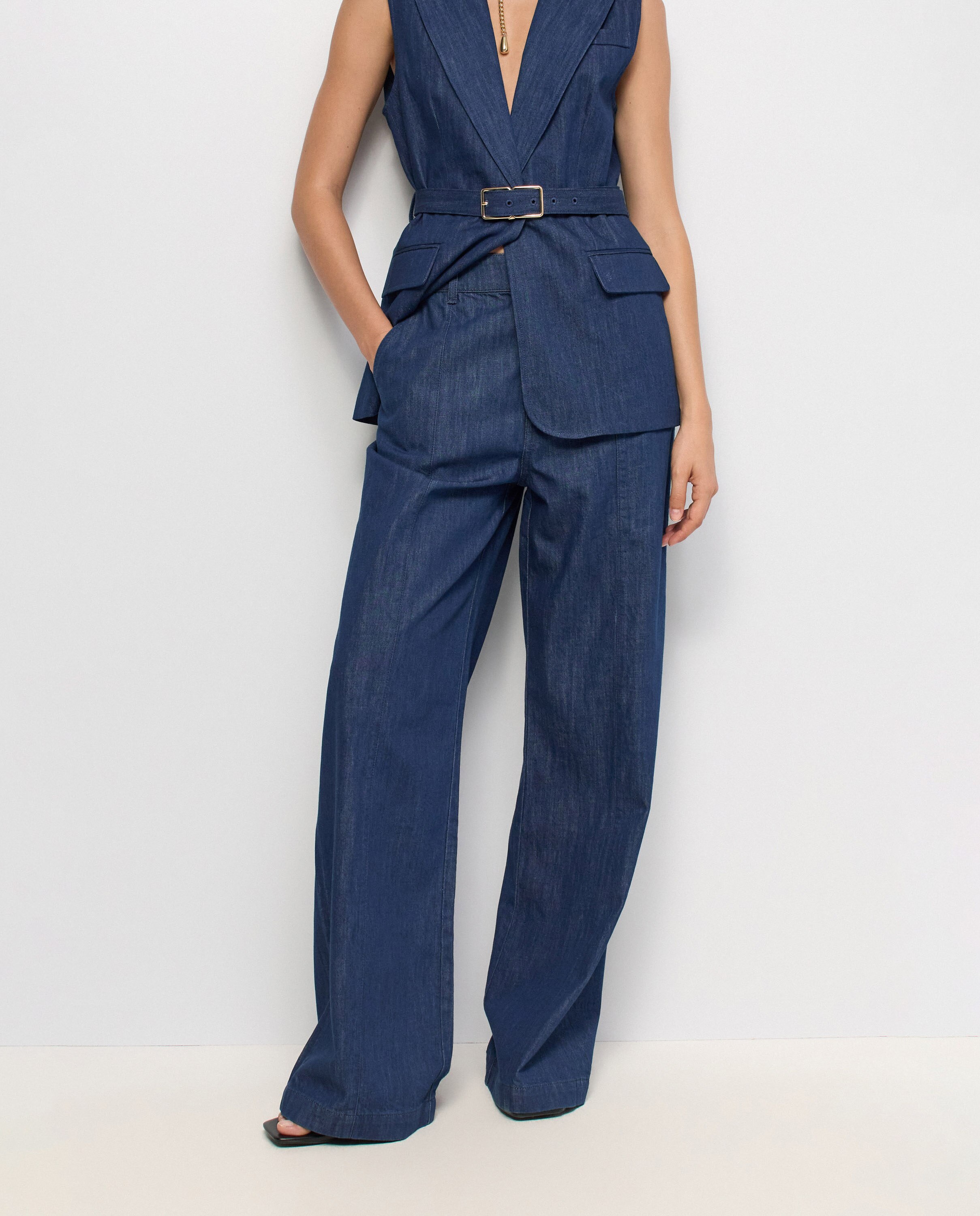 Imagem 0 de Calças Chino Perna Wide em Lightdenim