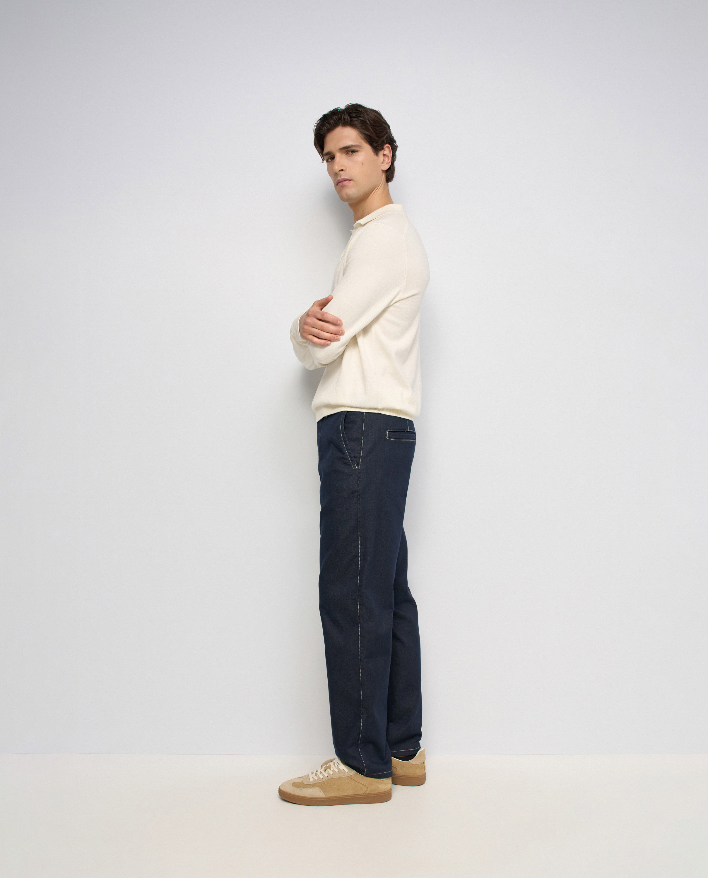 Calças Chino Relaxed Fit Azul-2