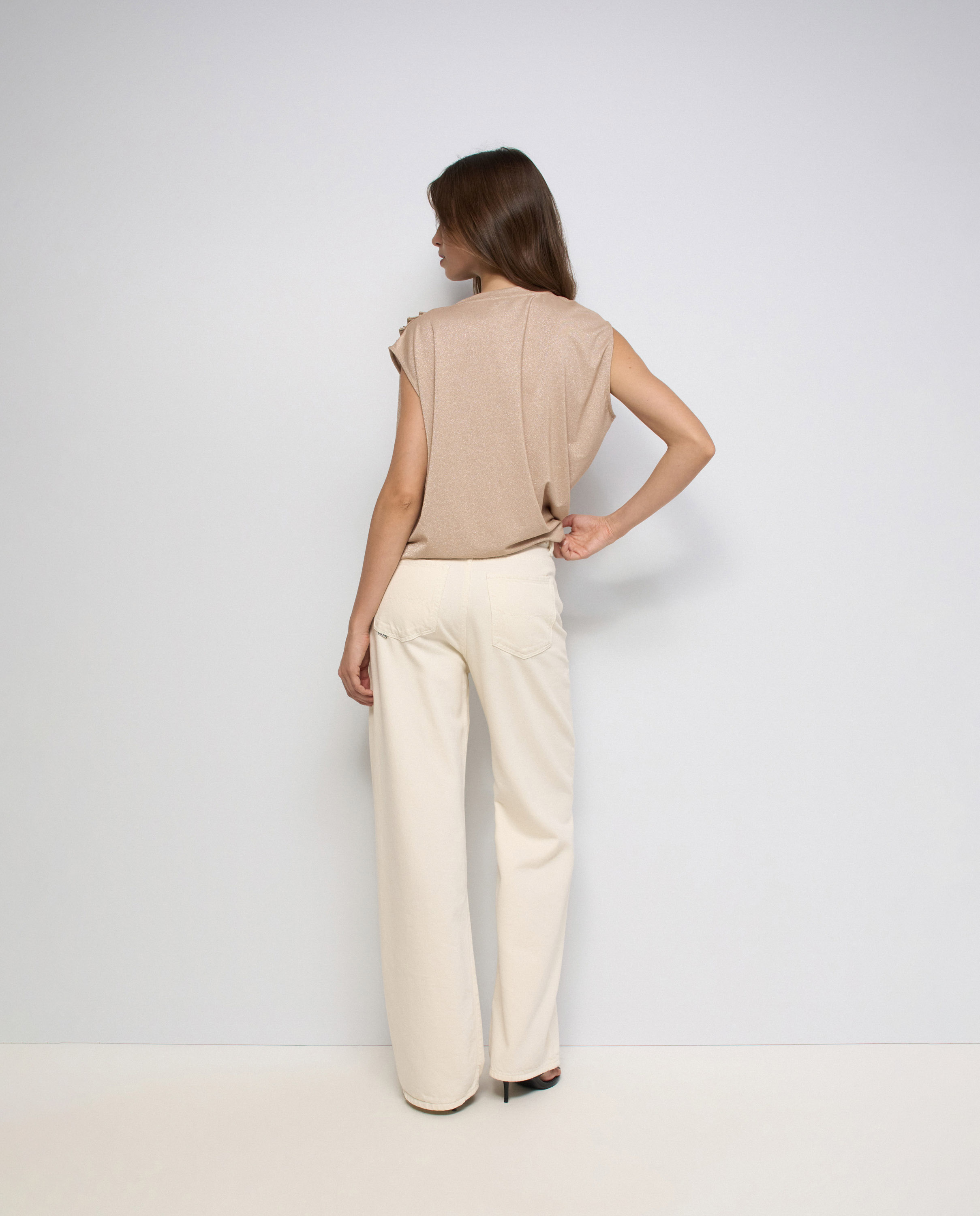 T-shirt com Lurex Natural-3