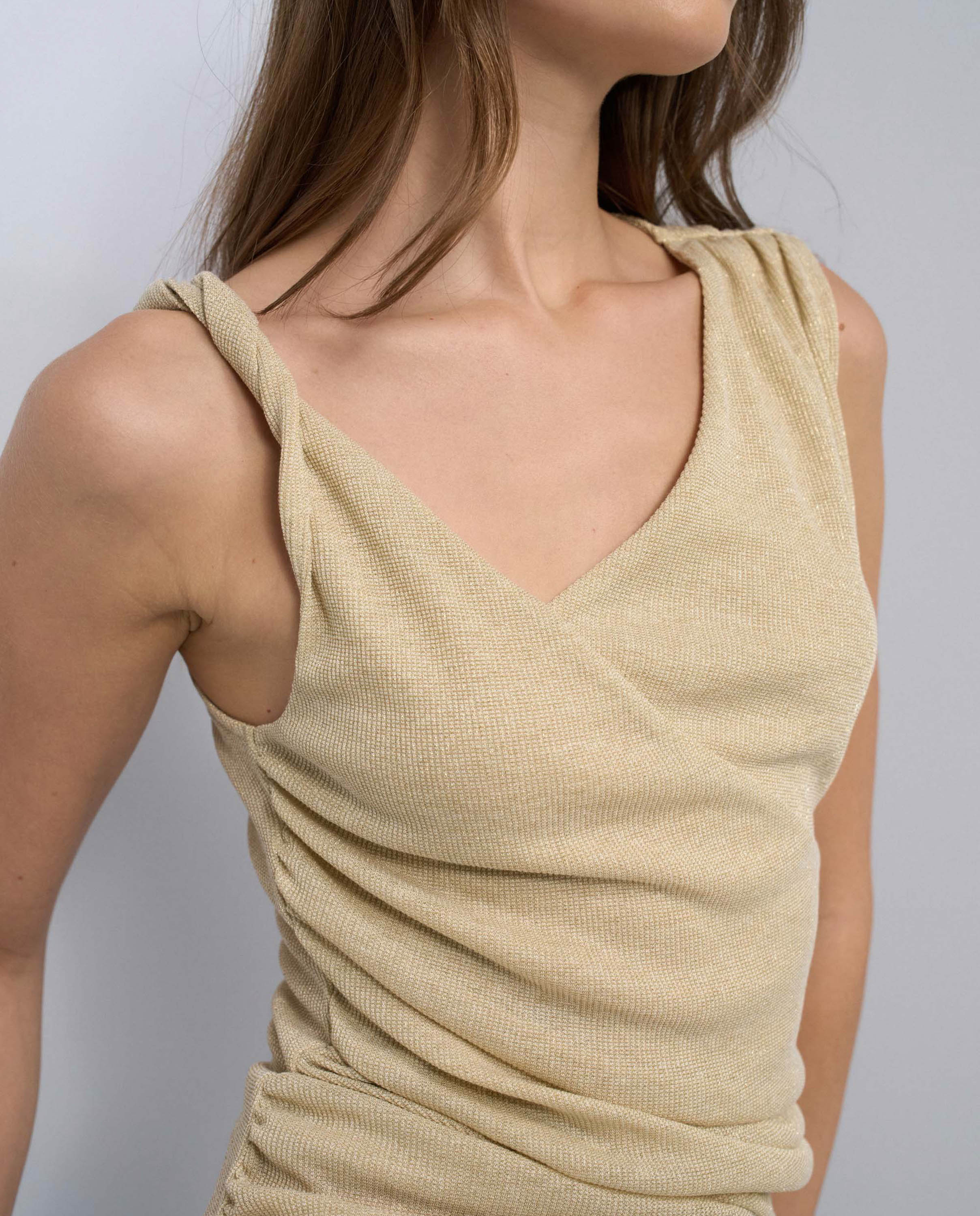 Top Assimétrico com Lurex Natural-4