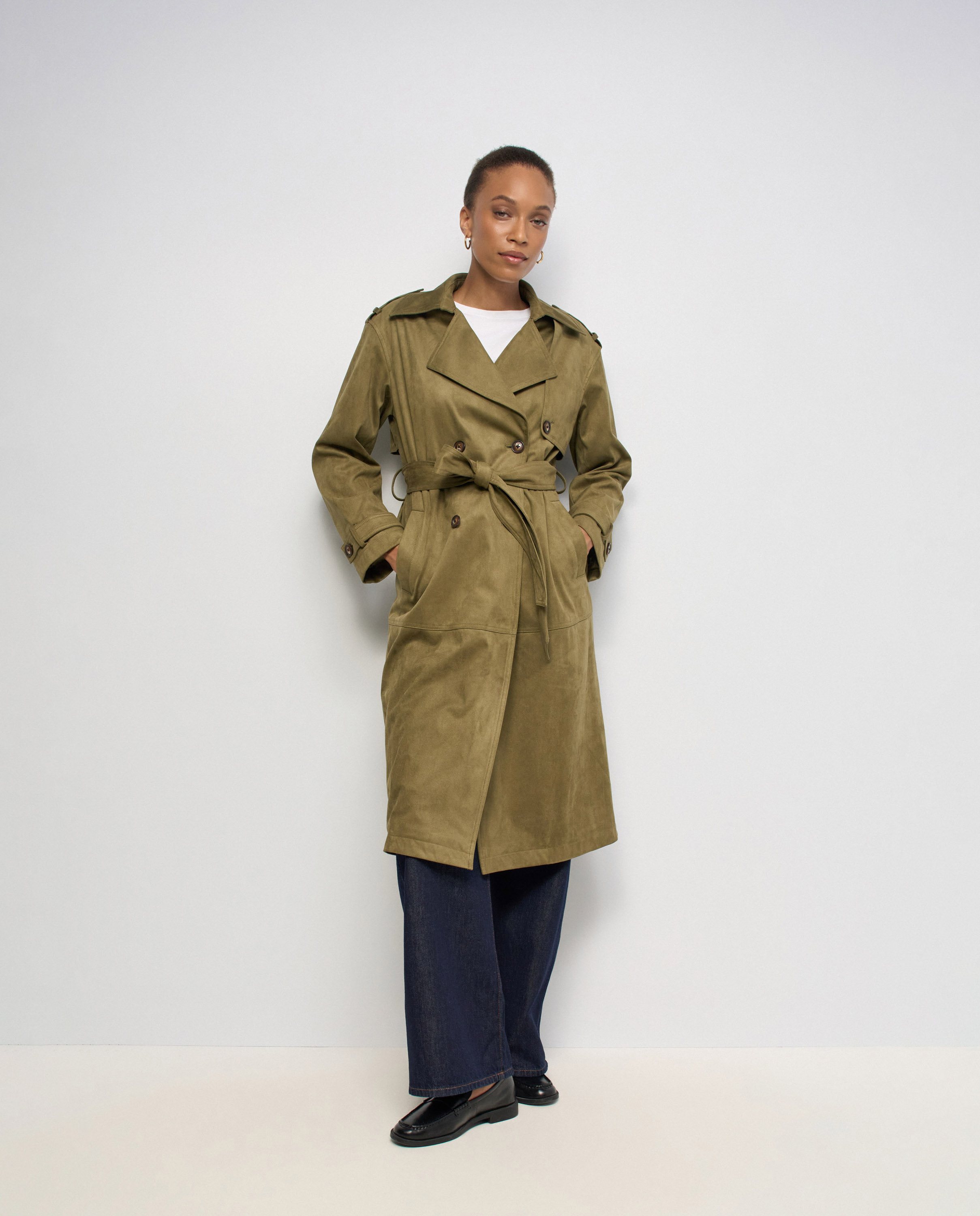 Imagem 0 de Trench Coat Efeito Aveludado