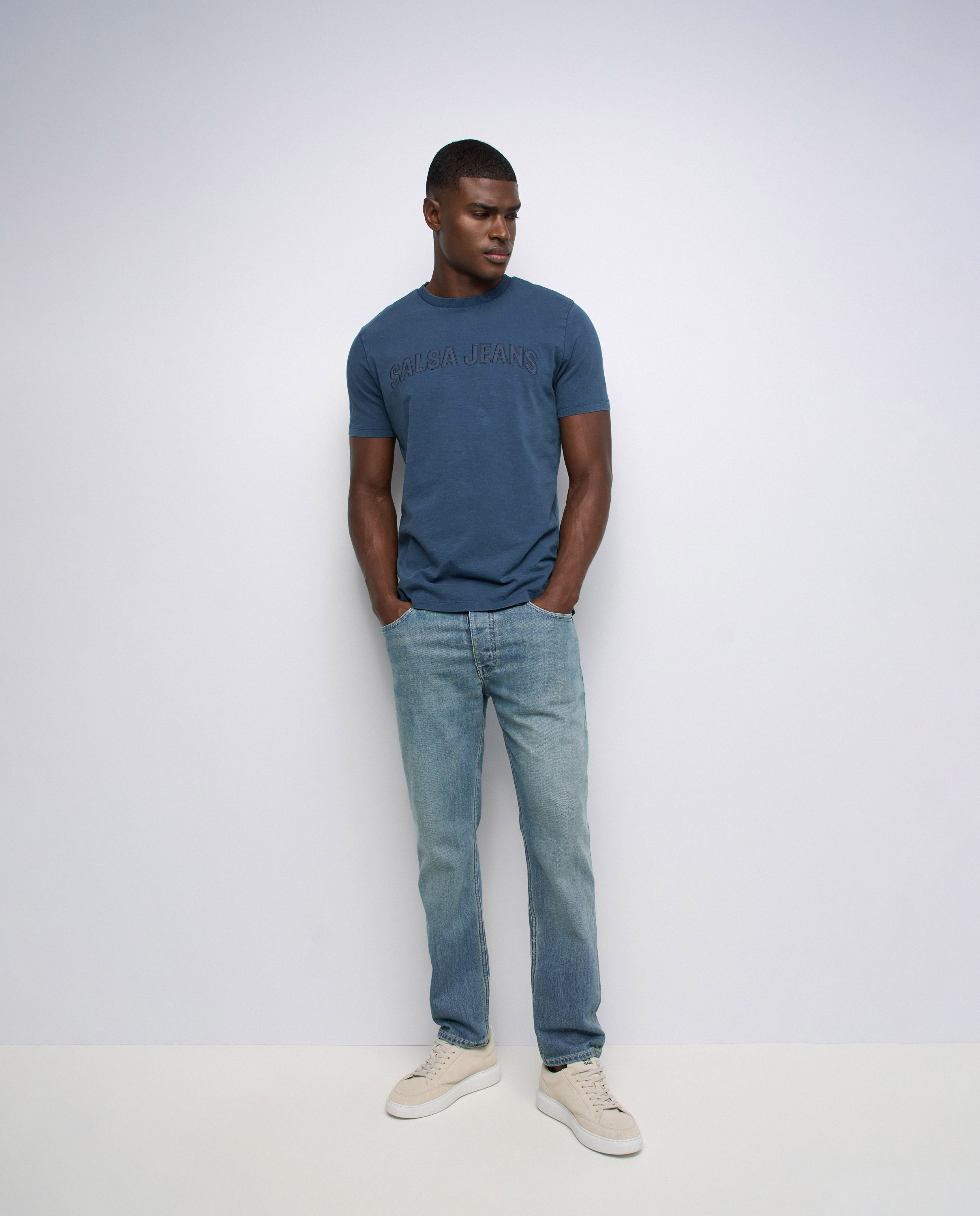 T-shirt com Branding Azul-5