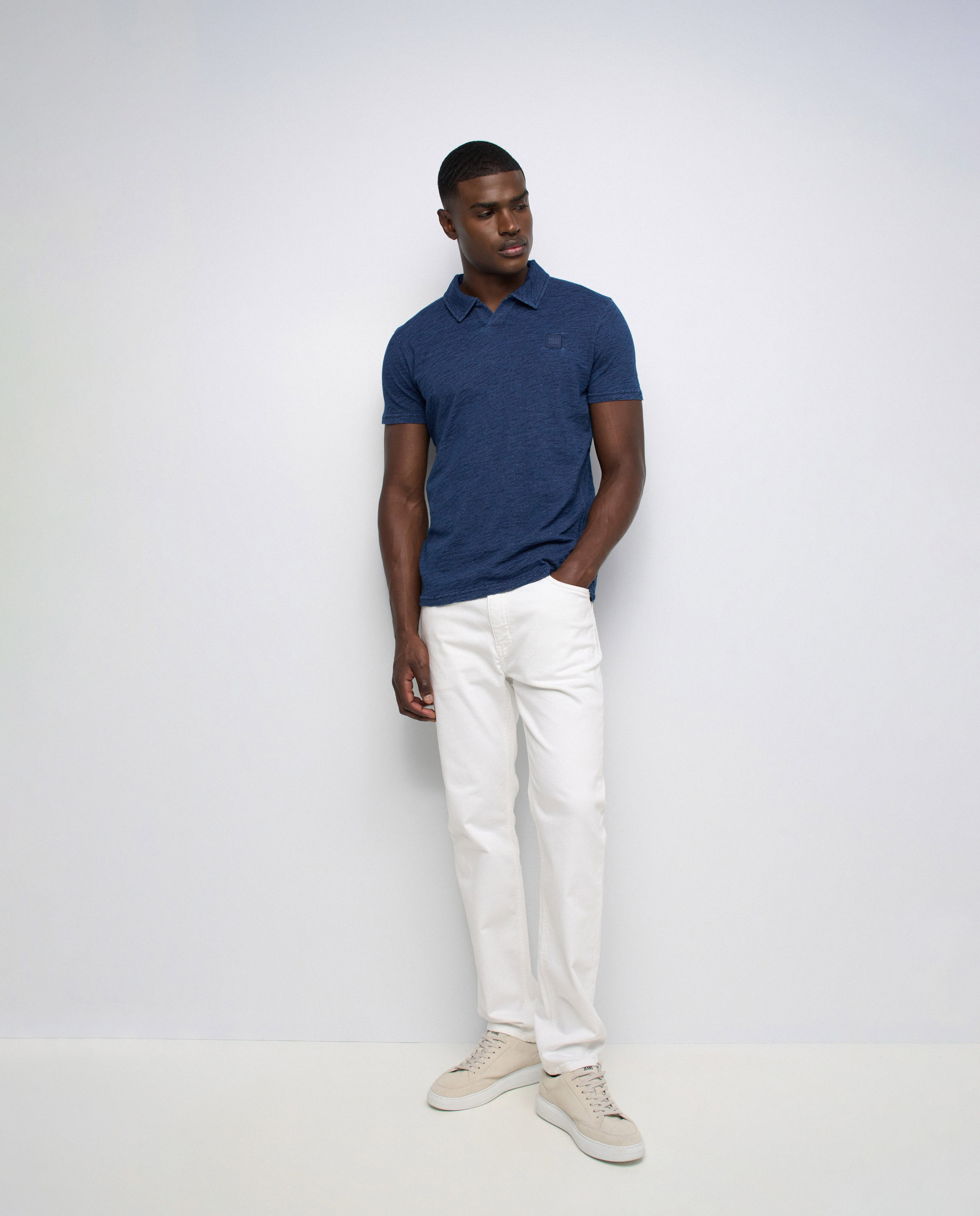 Polo com Branding Azul-5