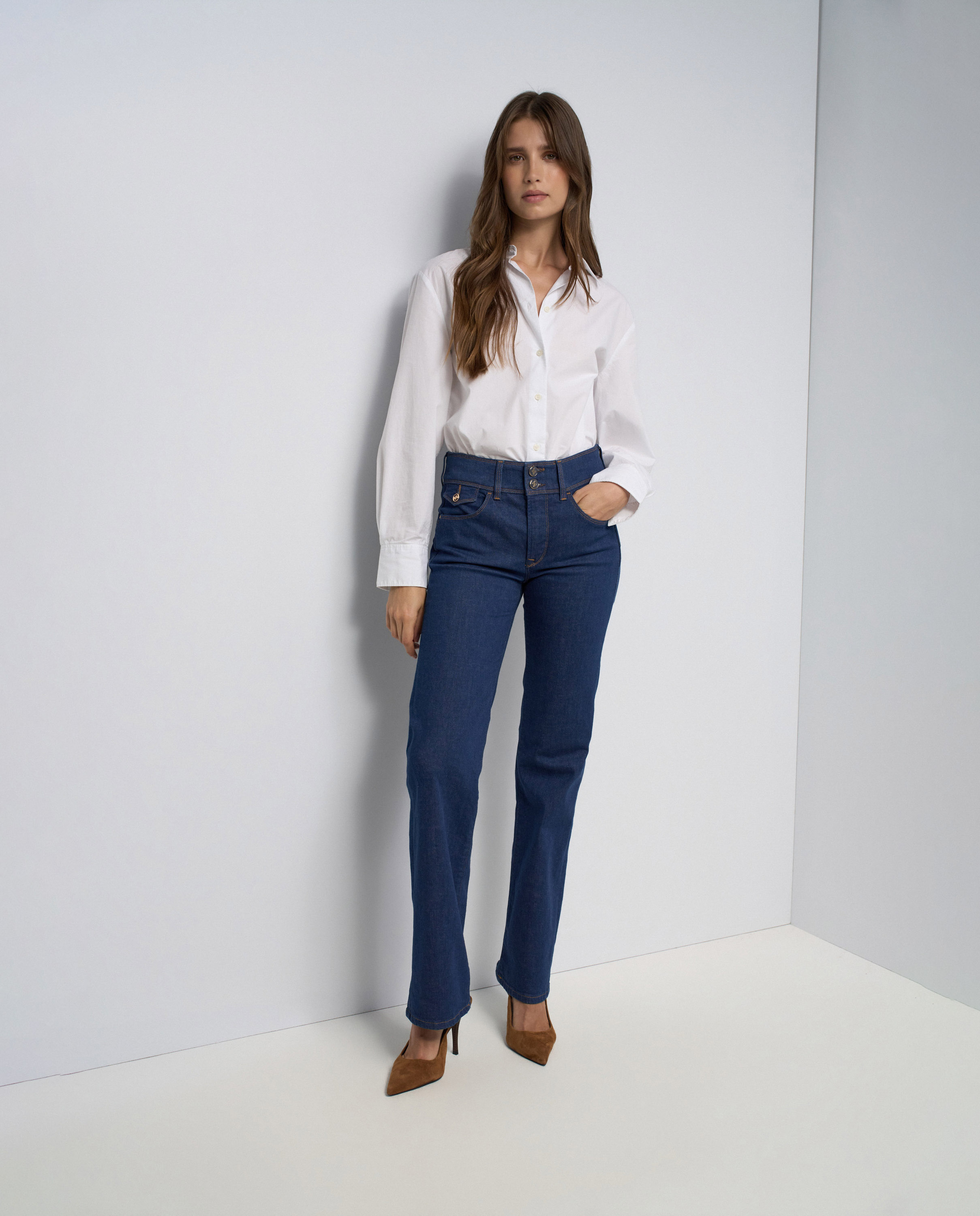 Jeans Secret Push In Straight Azul-1