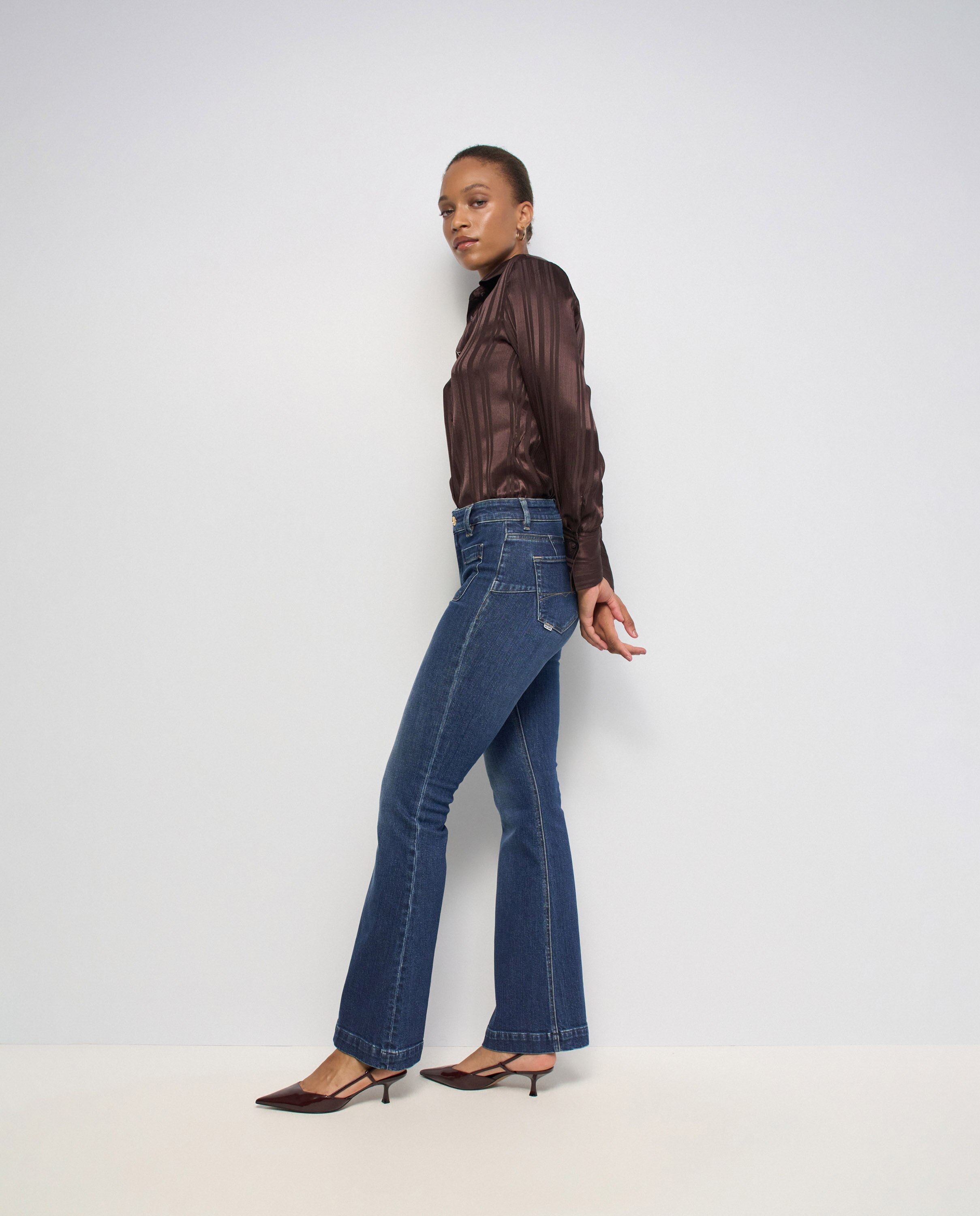 Jeans Destiny Push Up Flare Azul-2