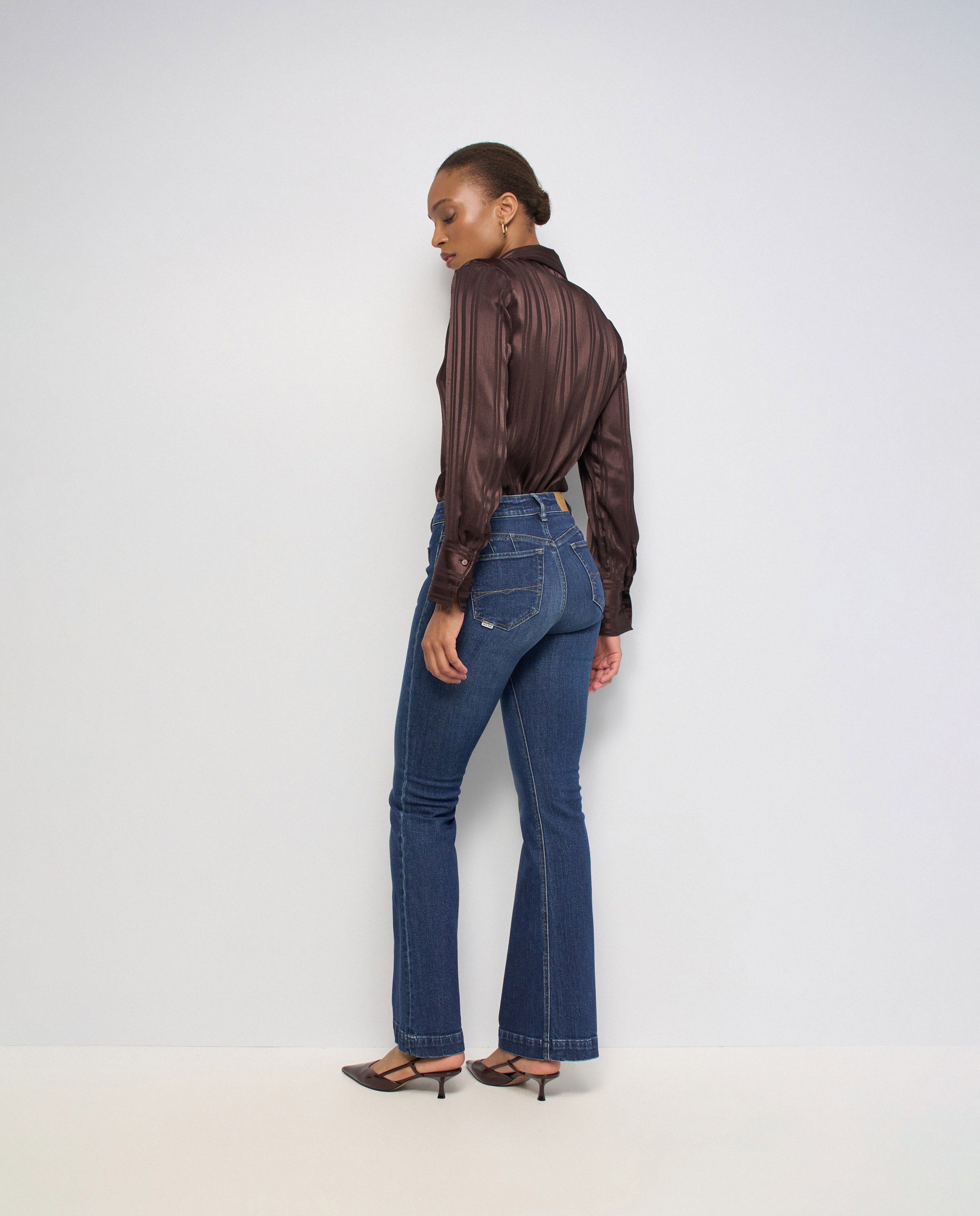 Jeans Destiny Push Up Flare Azul-3