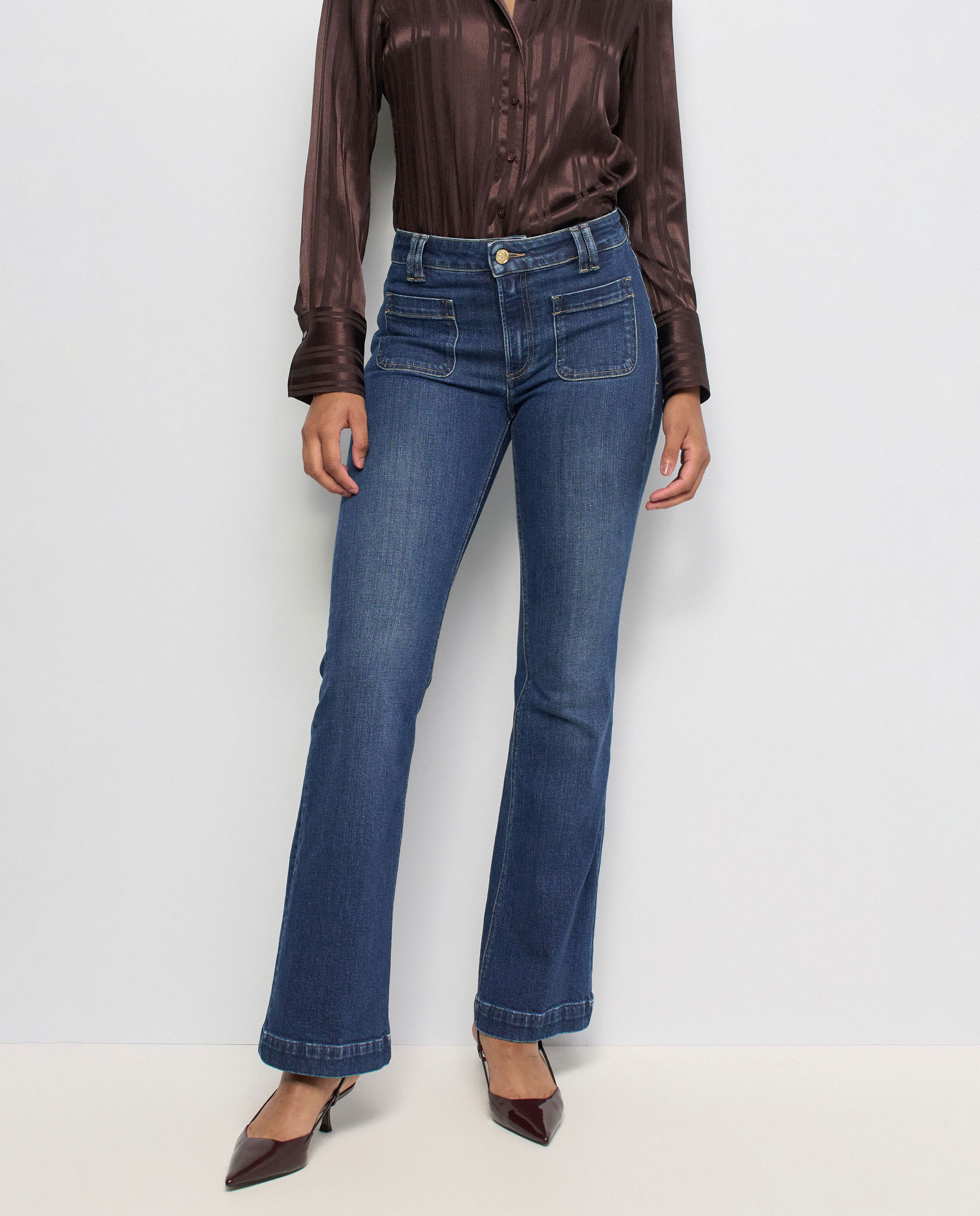 Jeans Destiny Push Up Flare Azul-5