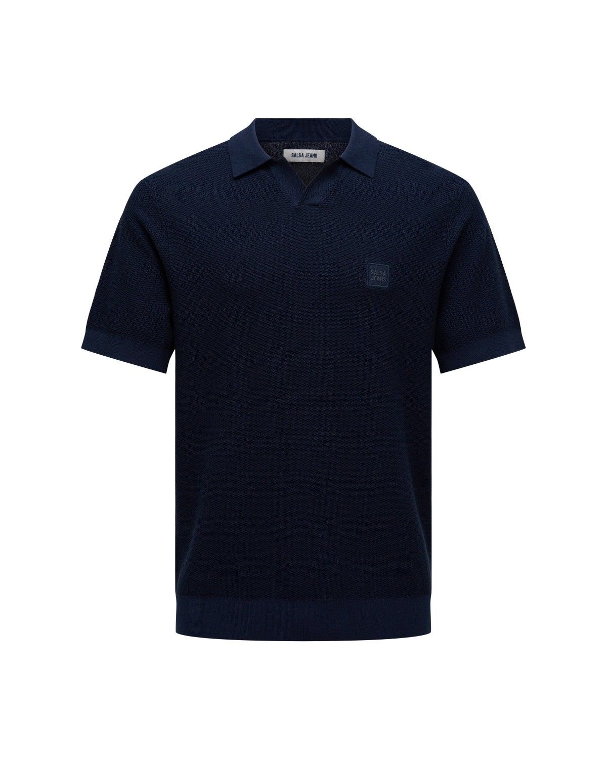 Polo de Malha Tricotada Azul-6