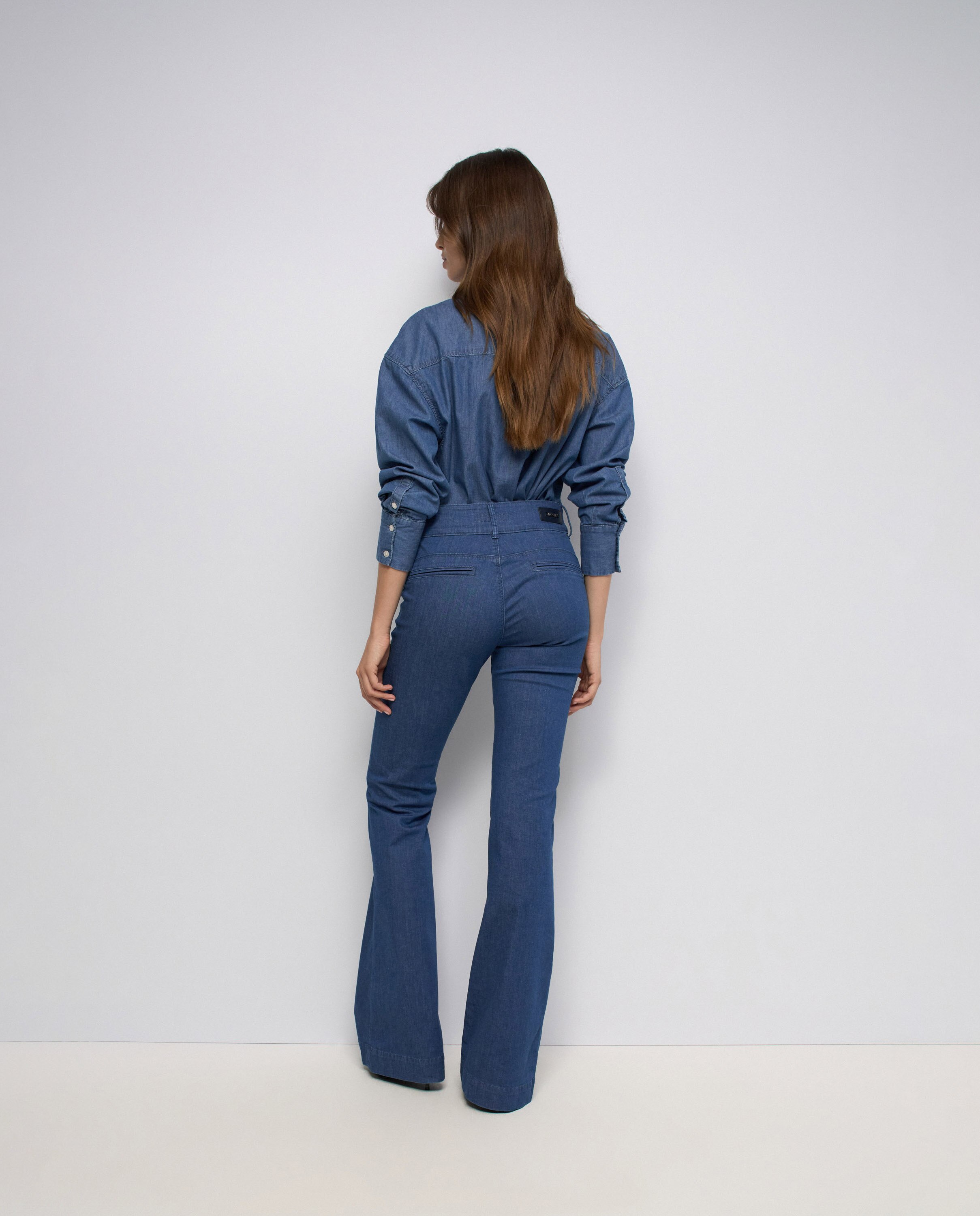 Secret Calças Chino Push In Flare Azul-3