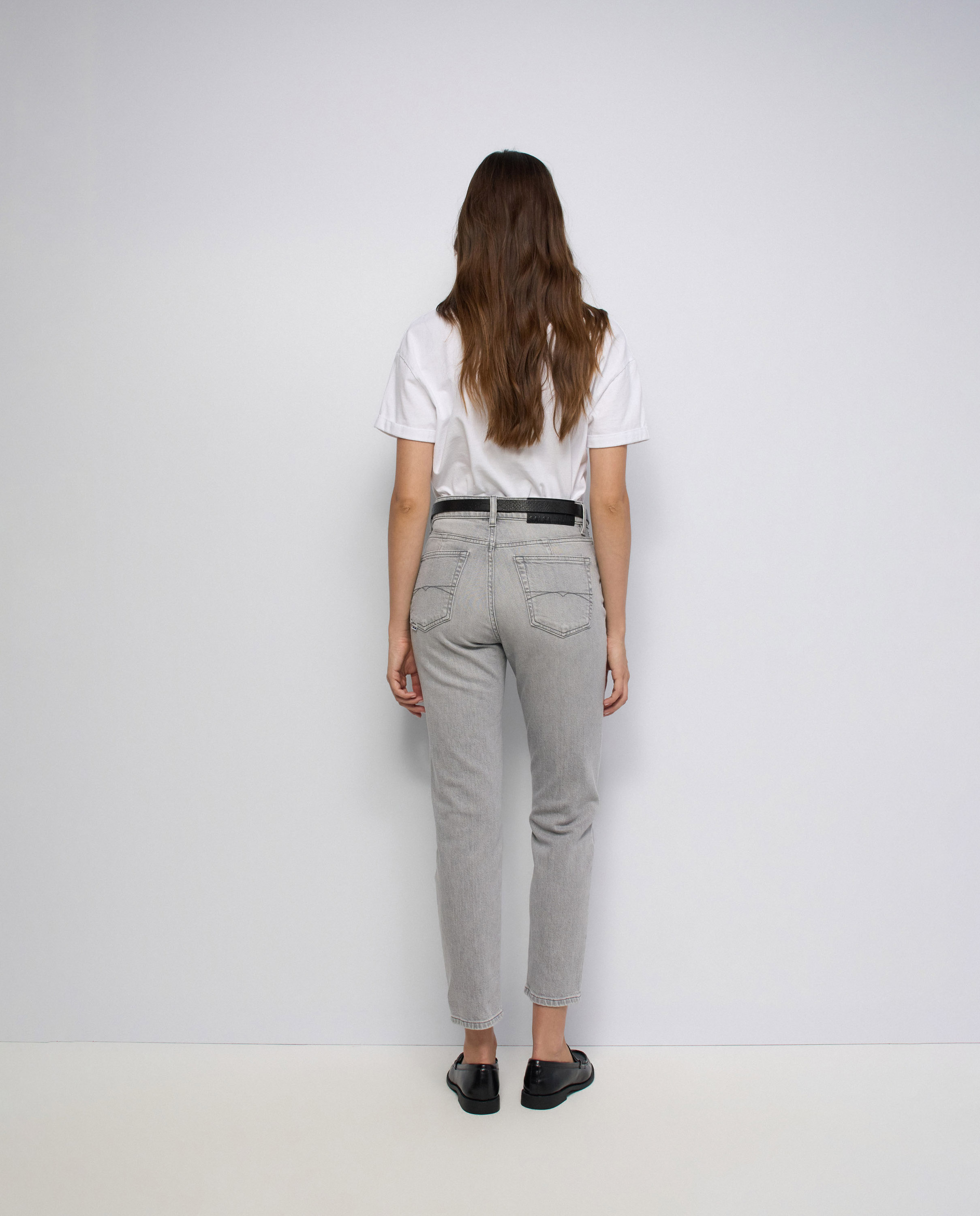 Jeans True Cropped Slim Cinzento-3