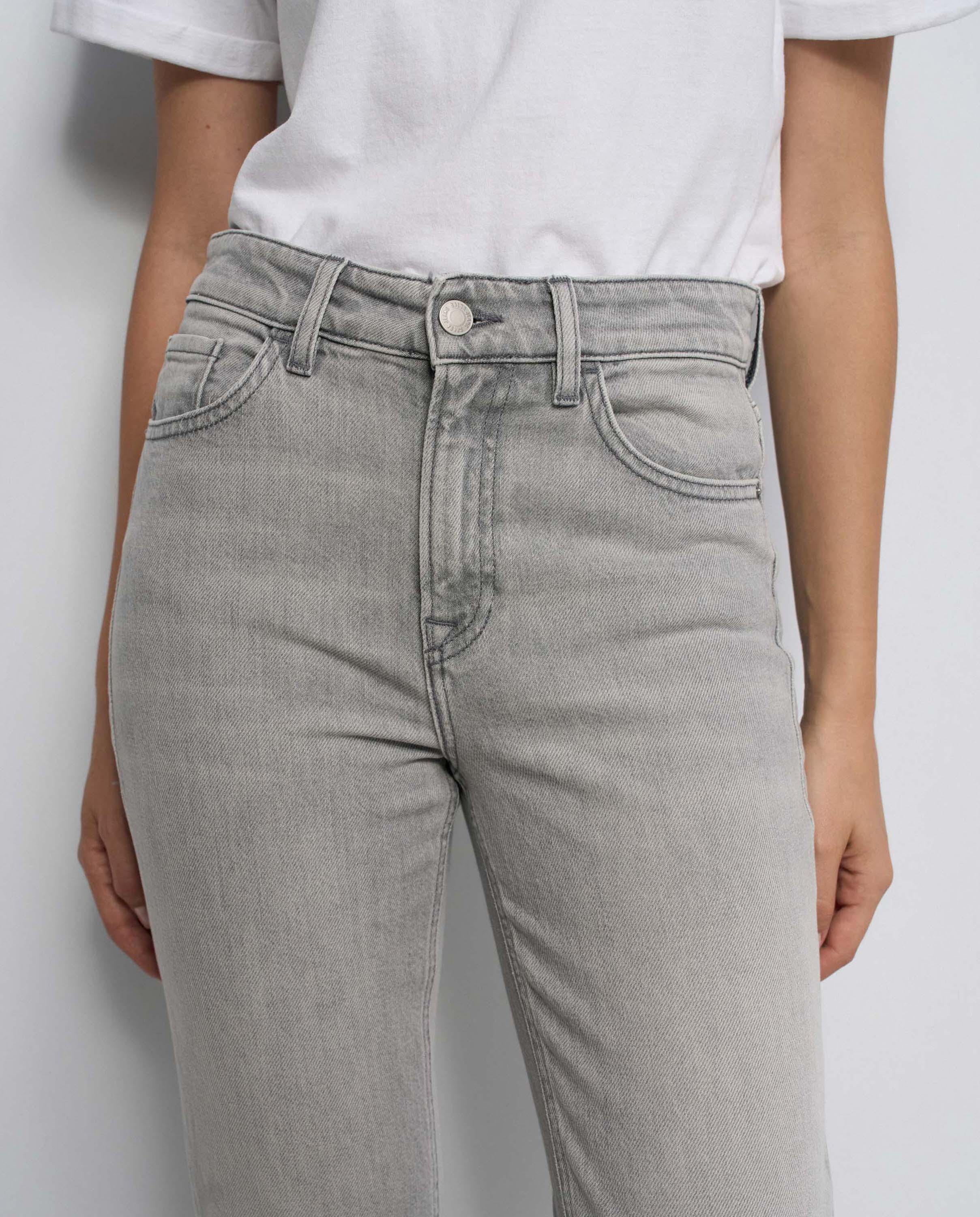 Jeans True Cropped Slim Cinzento-4
