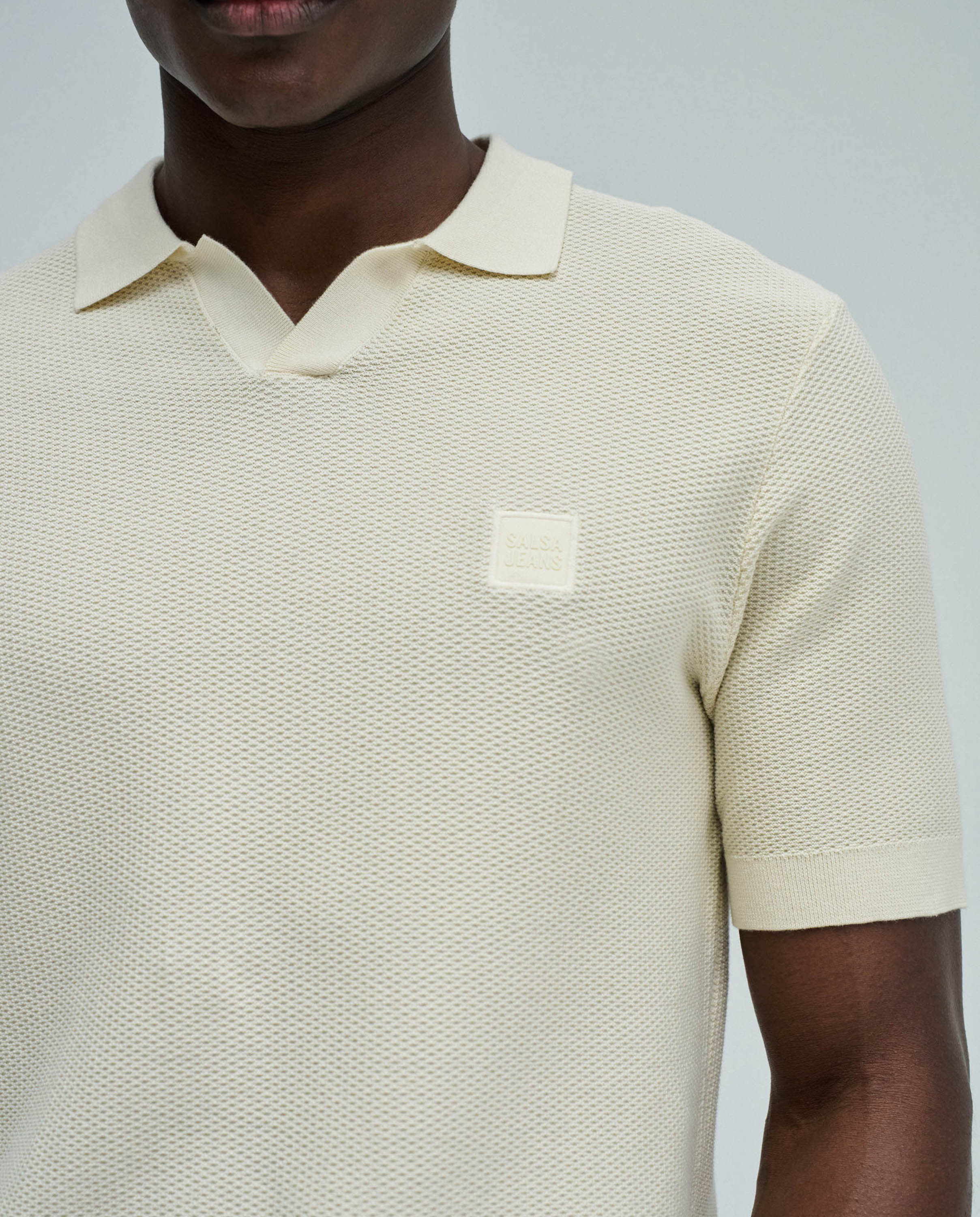 Polo de Malha Tricotada Natural-4