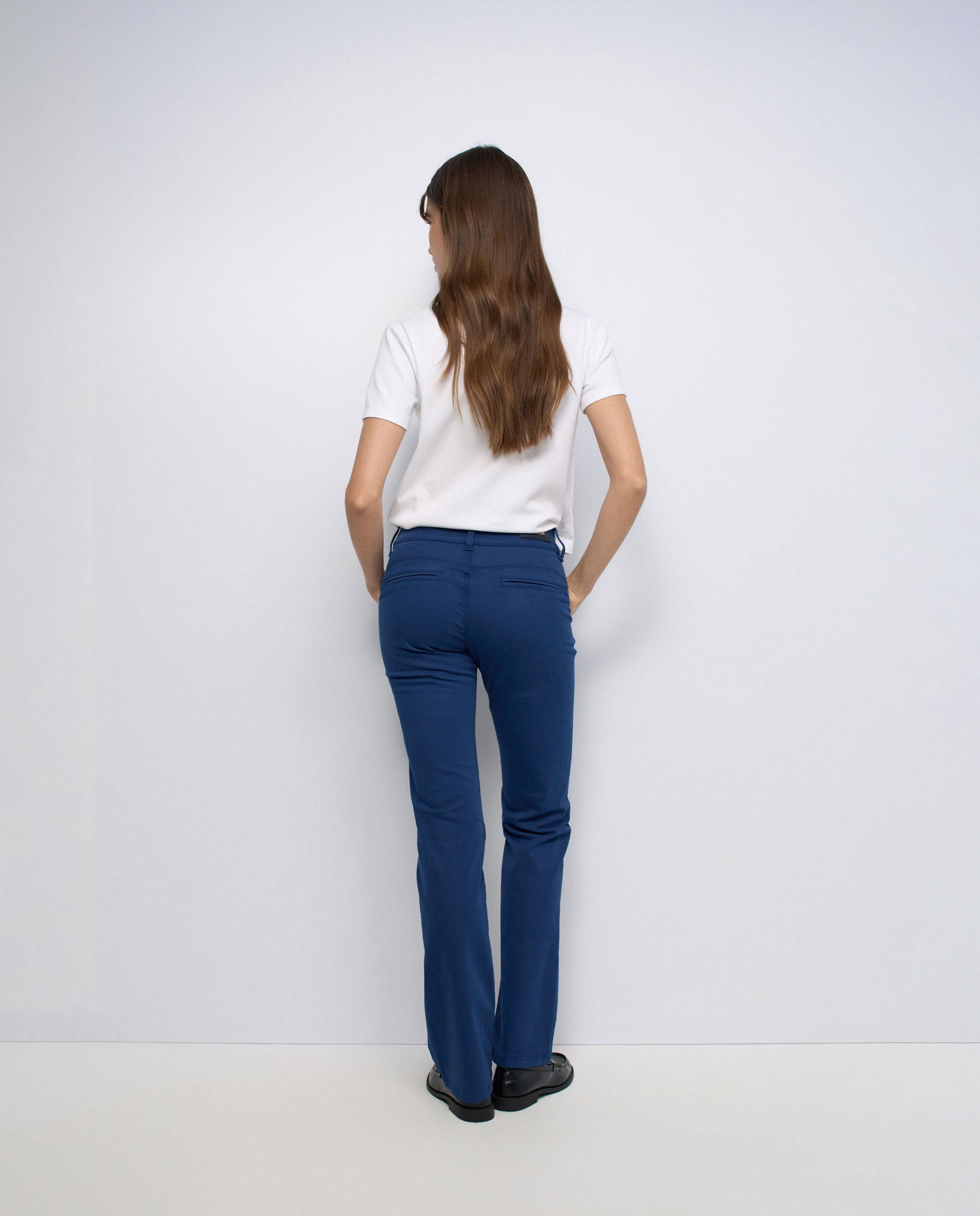 Jeans Secret Calças Chino Push In Straight Azul-3