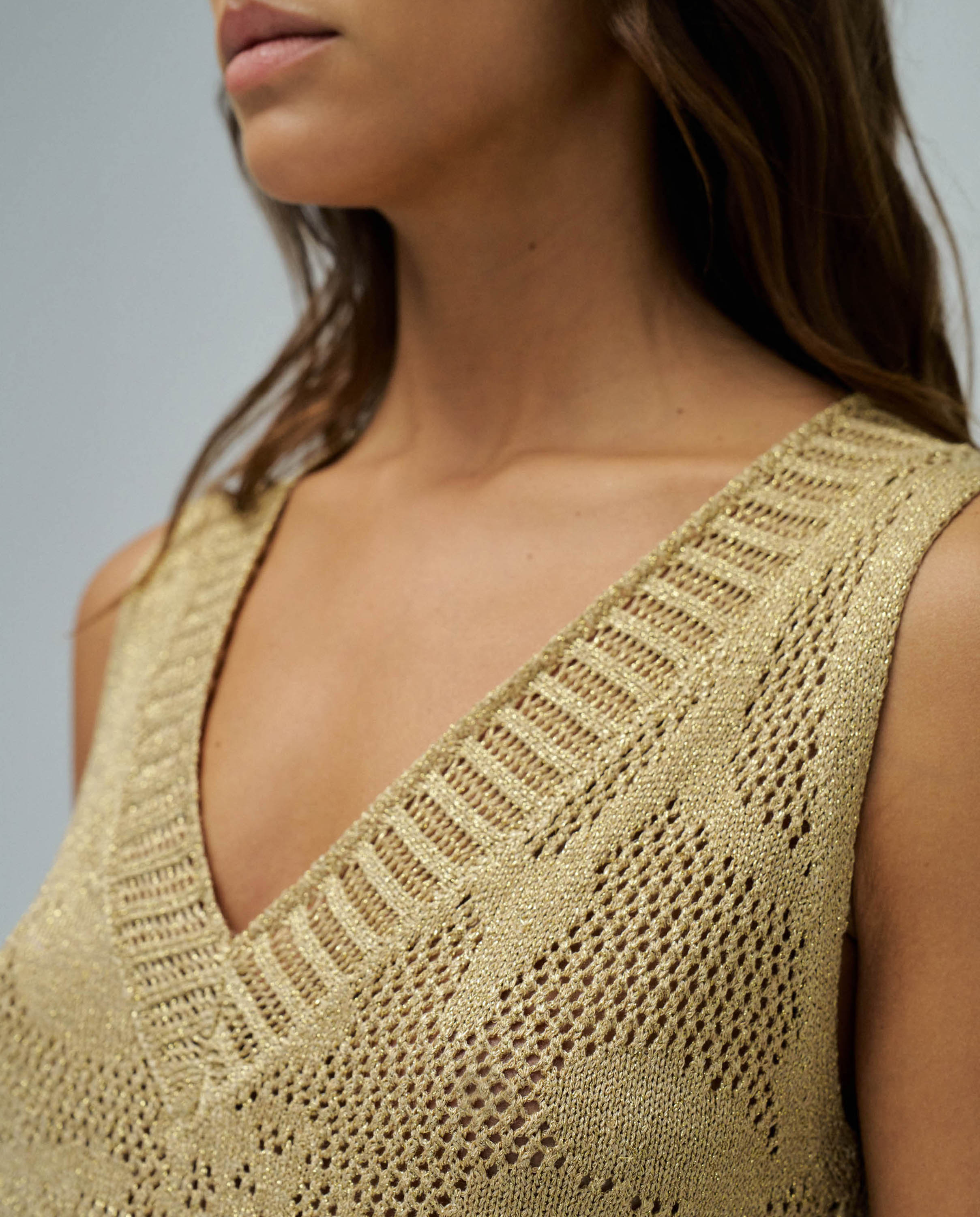 T-shirt de Malha Ouro-4