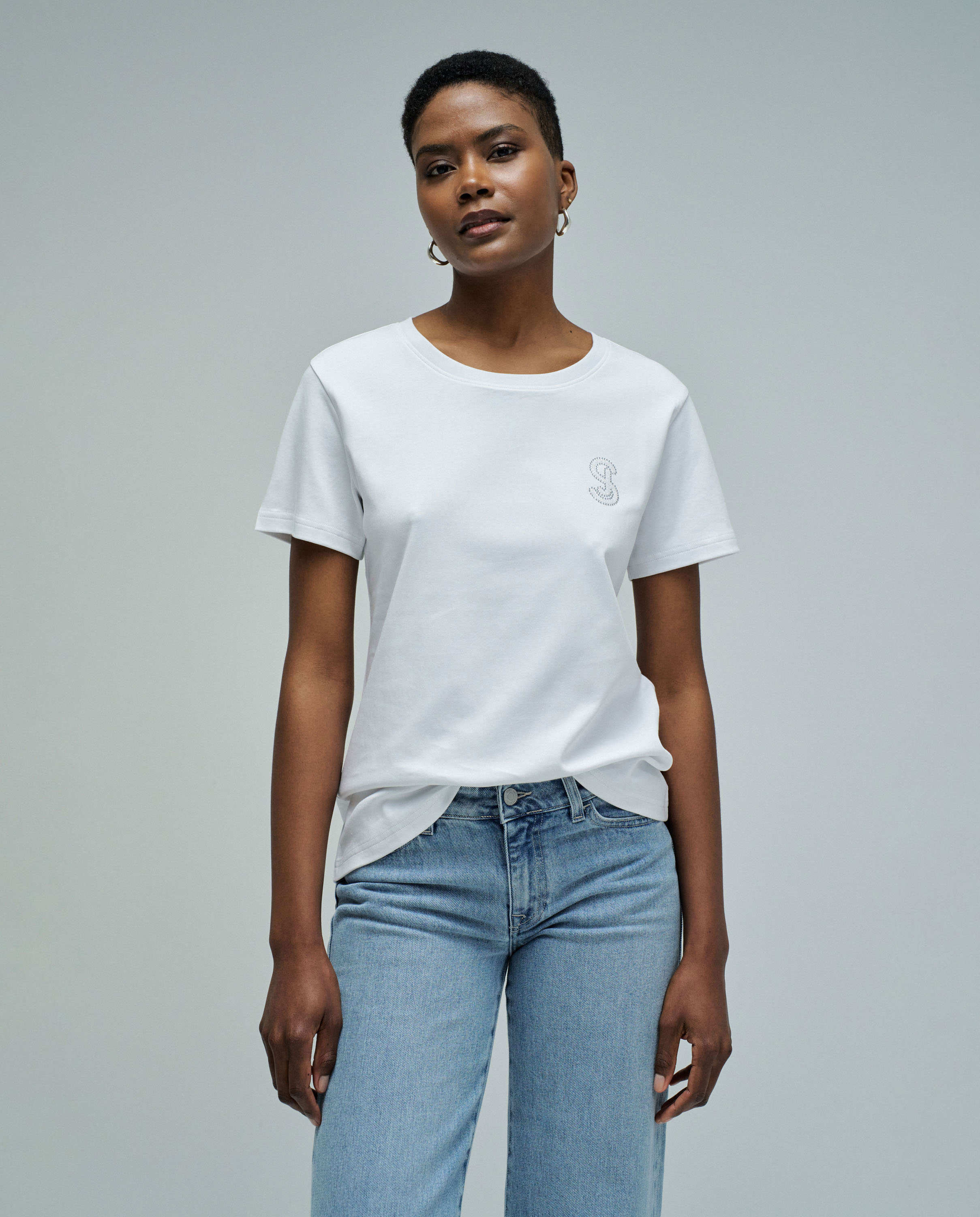 T-shirt com Branding Fit Regular Branco-1