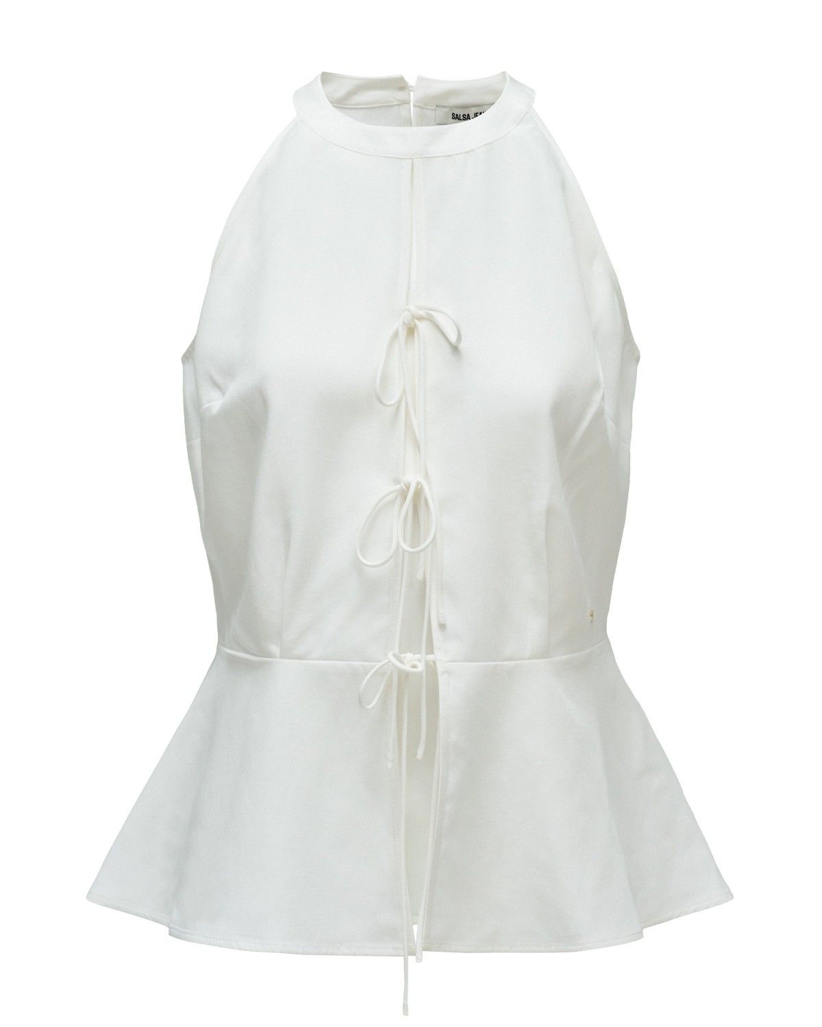 Top em Lightdenim com Abertura Frontal Branco-6