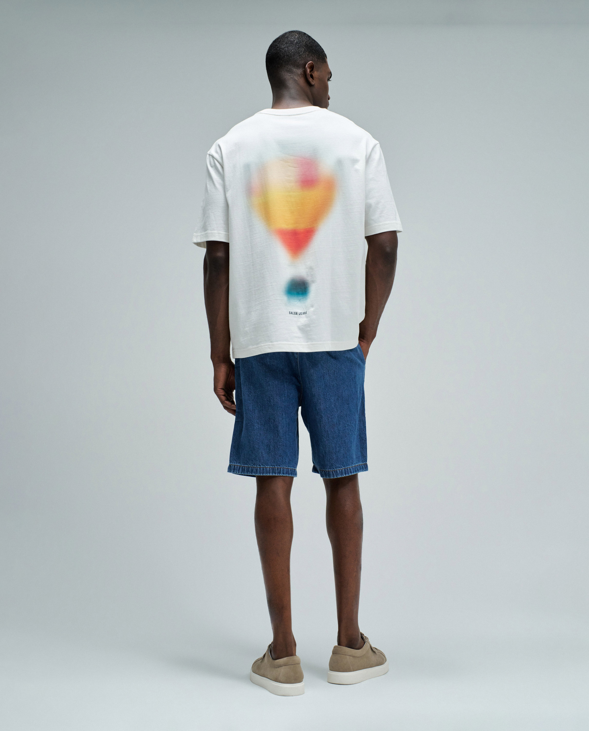 T-shirt com Estampado nas Costas Natural-3