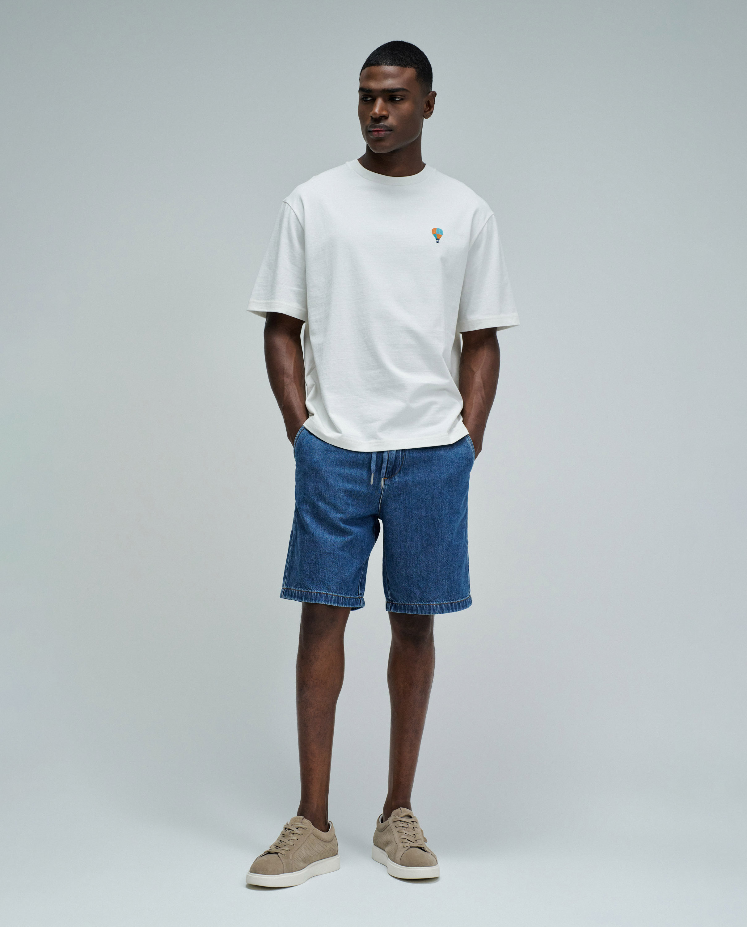 T-shirt com Estampado nas Costas Natural-5