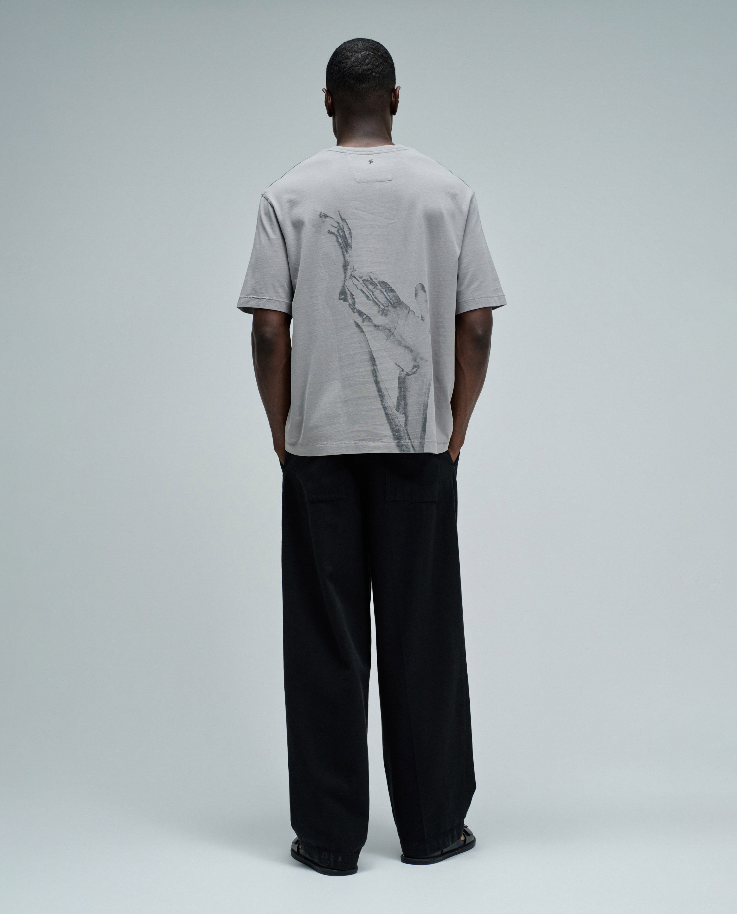 T-shirt com Branding Cinzento-3