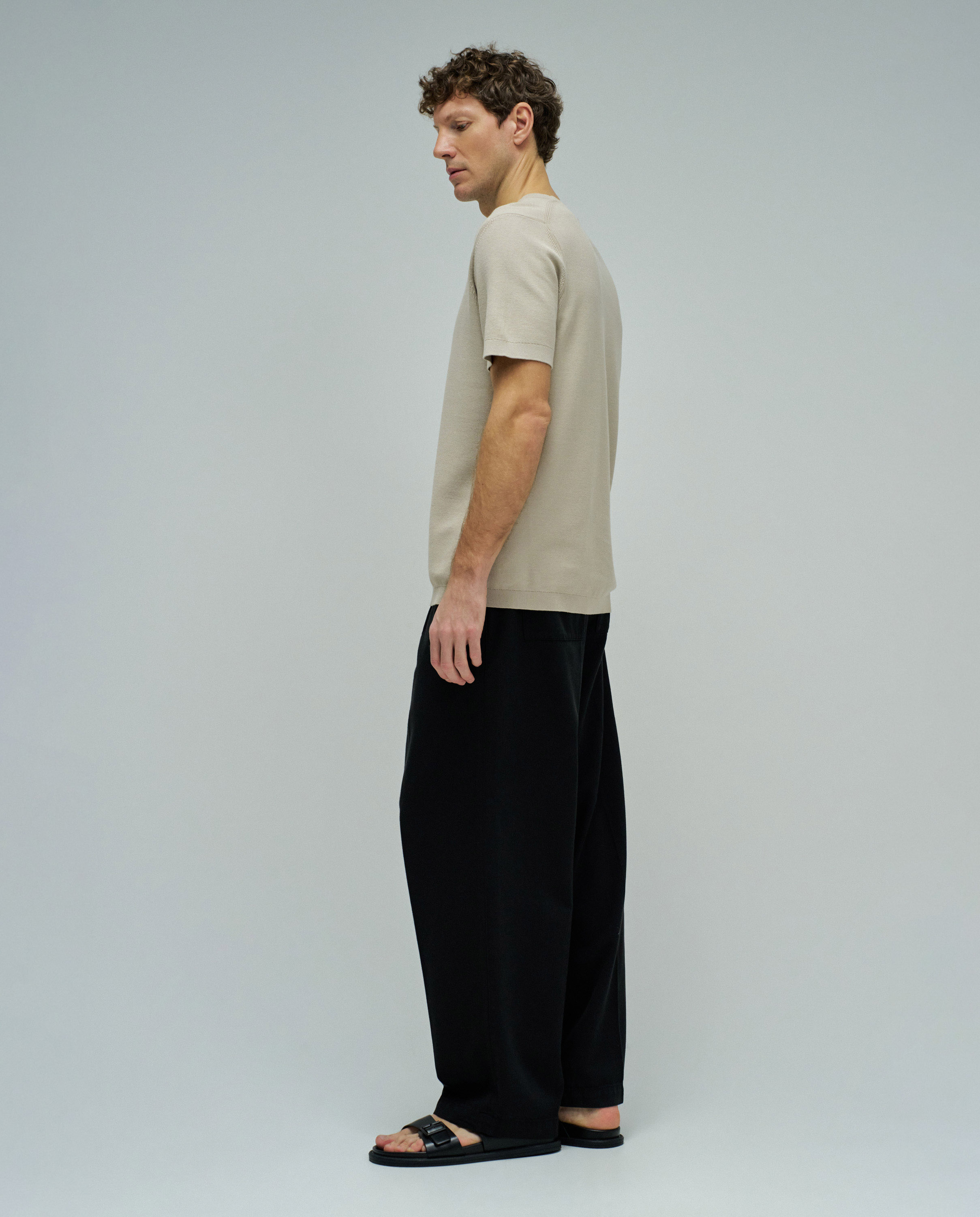 T-shirt em Malha Tricotada Natural-2