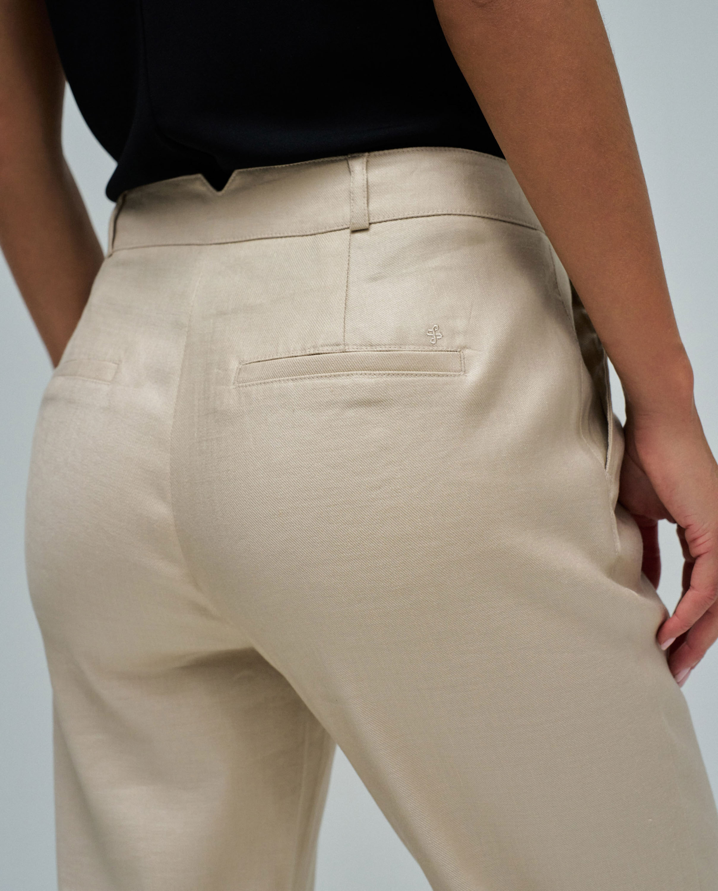 Calças Chino de Linho Natural-4