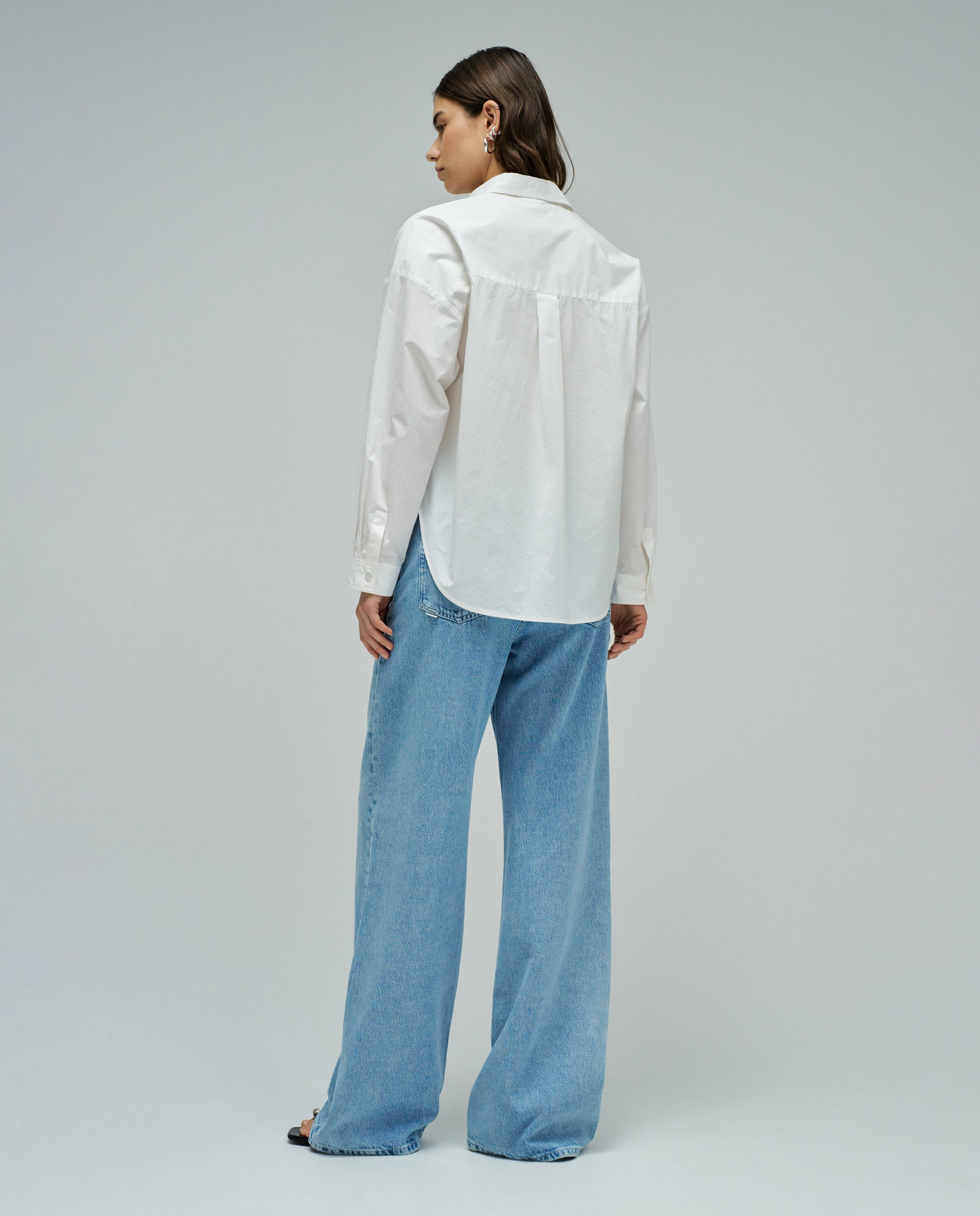 Camisa Básica Loose Fit Branco-3