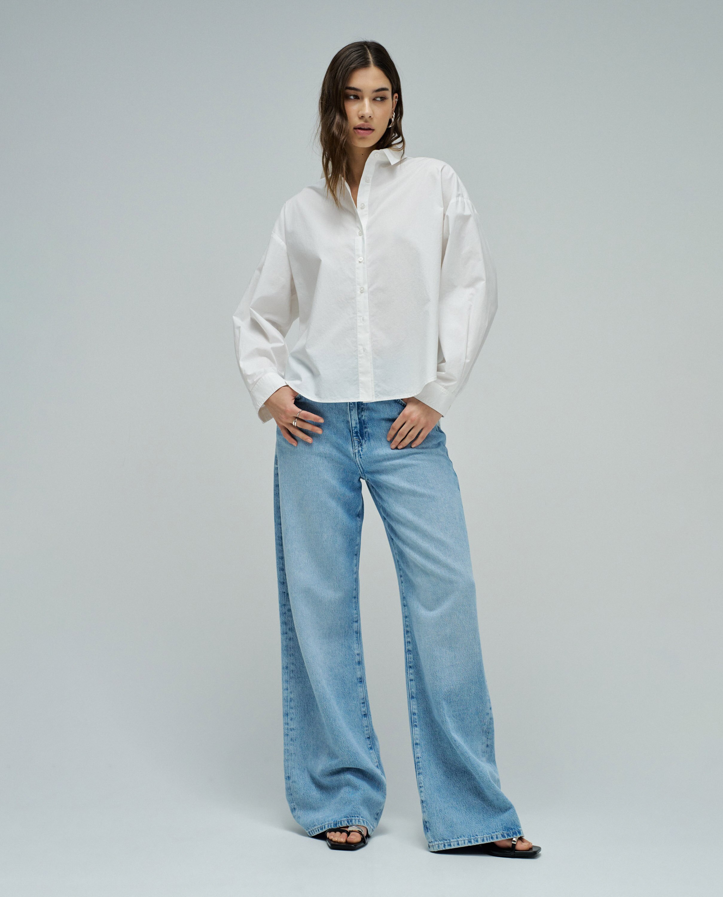 Camisa Básica Loose Fit Branco-5