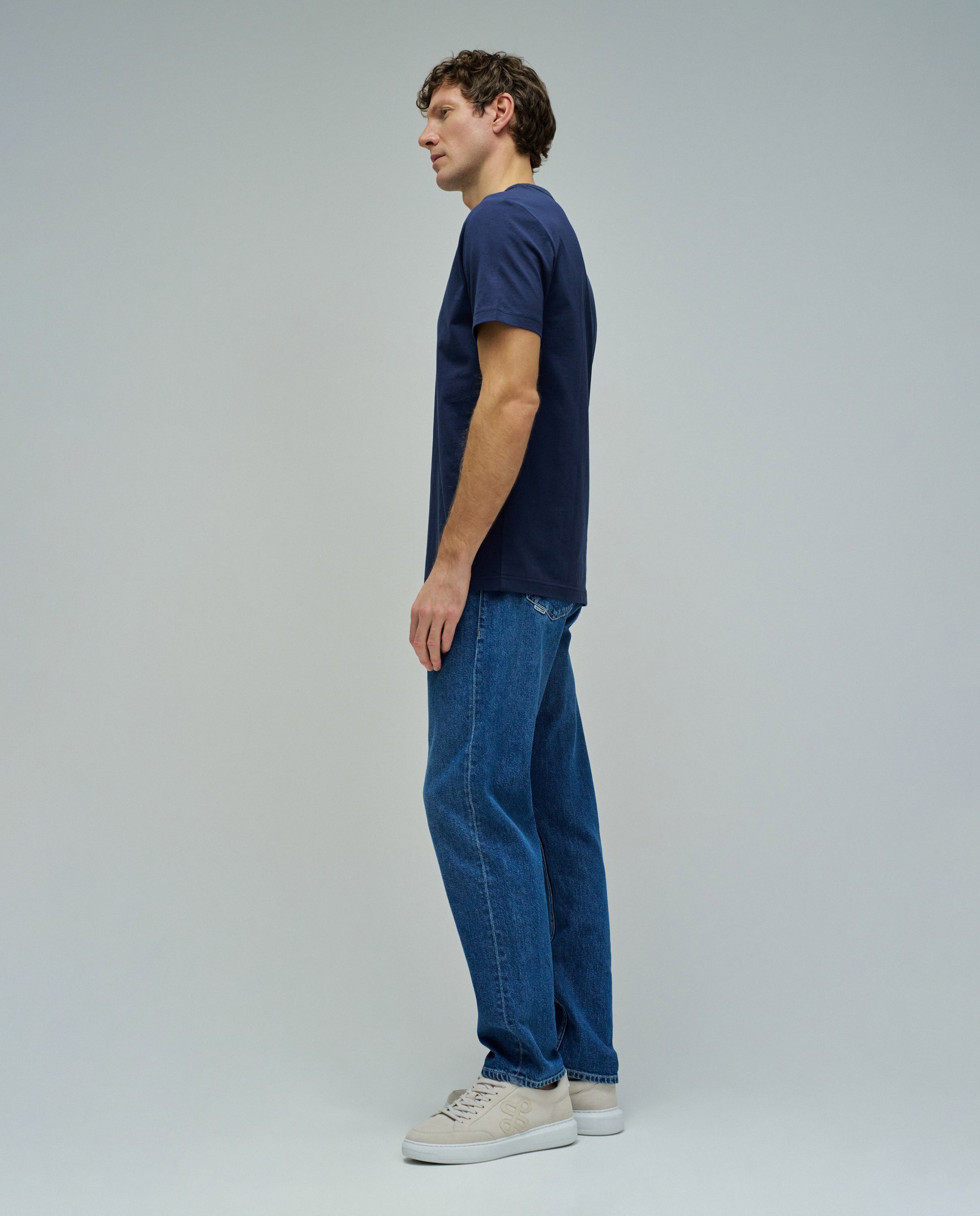 T-shirt com Branding Slim Fit Azul-2