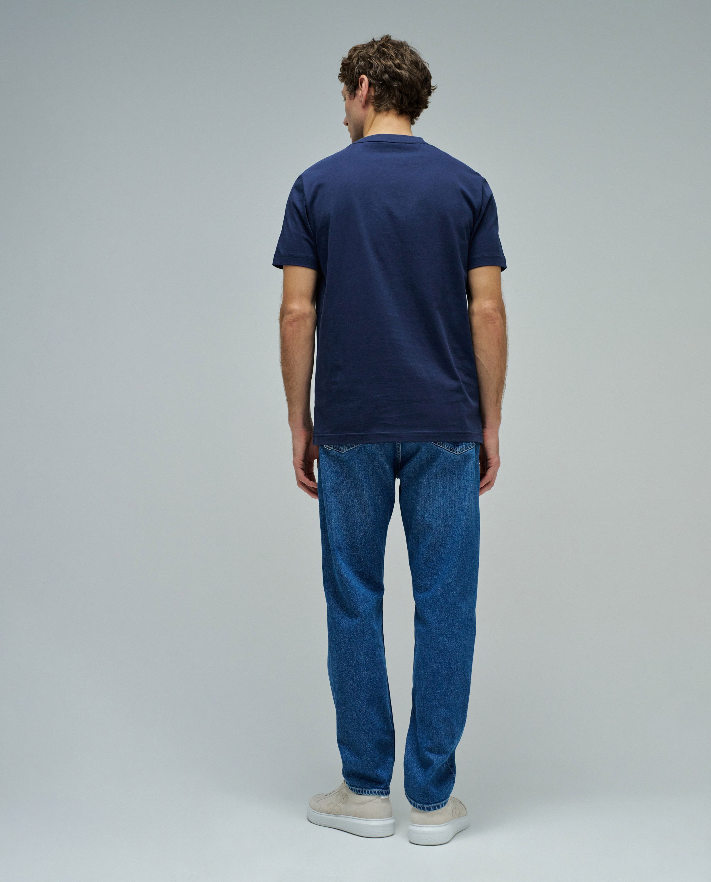 T-shirt com Branding Slim Fit Azul-3