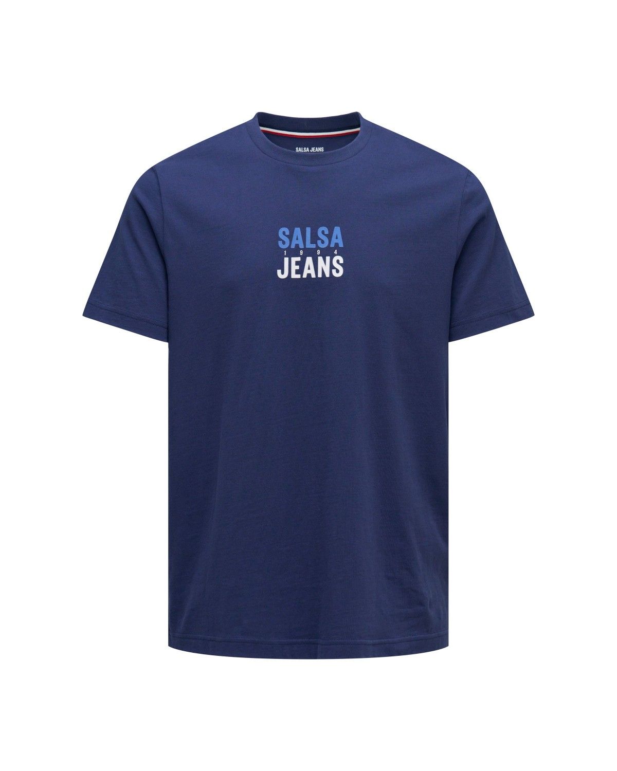T-shirt com Branding Slim Fit Azul-6