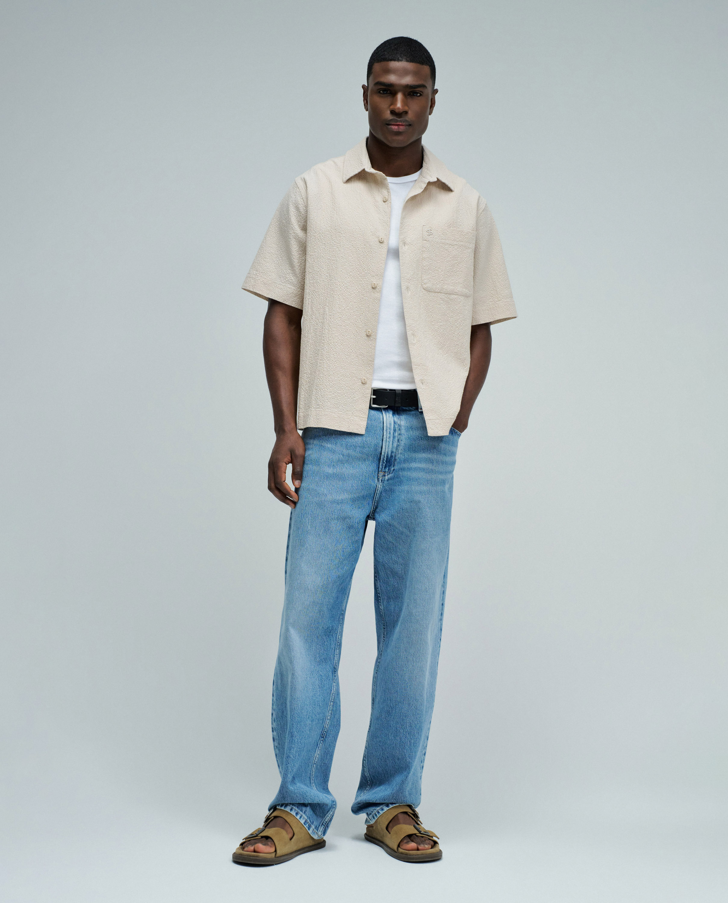 Camisa Texturizada Natural-5