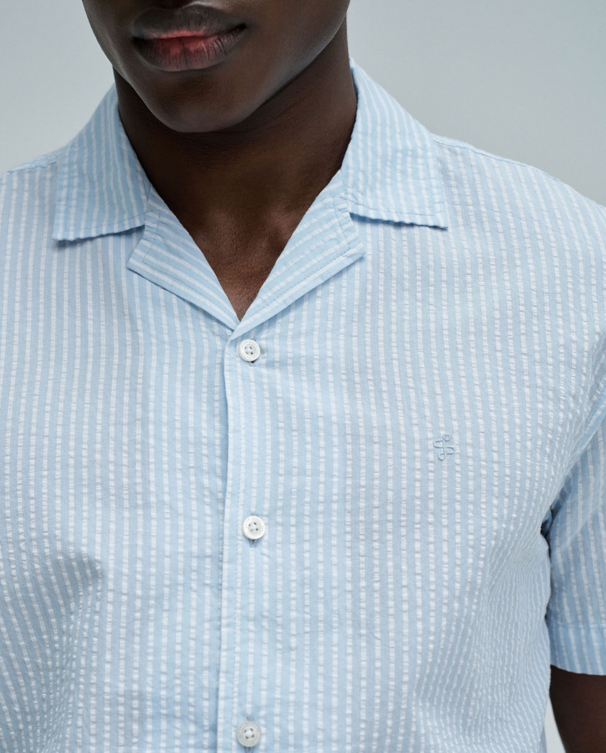 Camisa de Manga Curta Azul-4