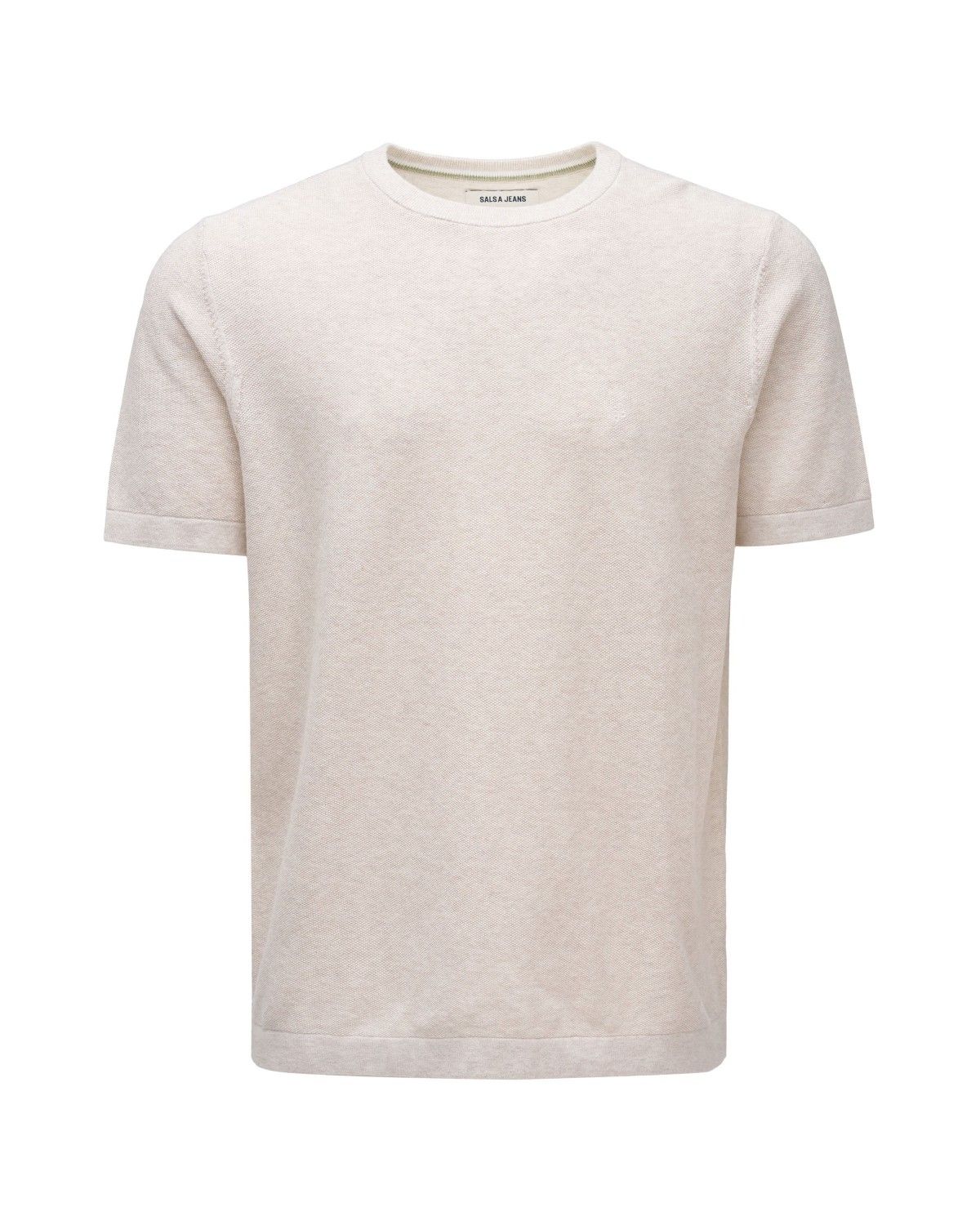 T-shirt em Malha Tricotada Natural-6