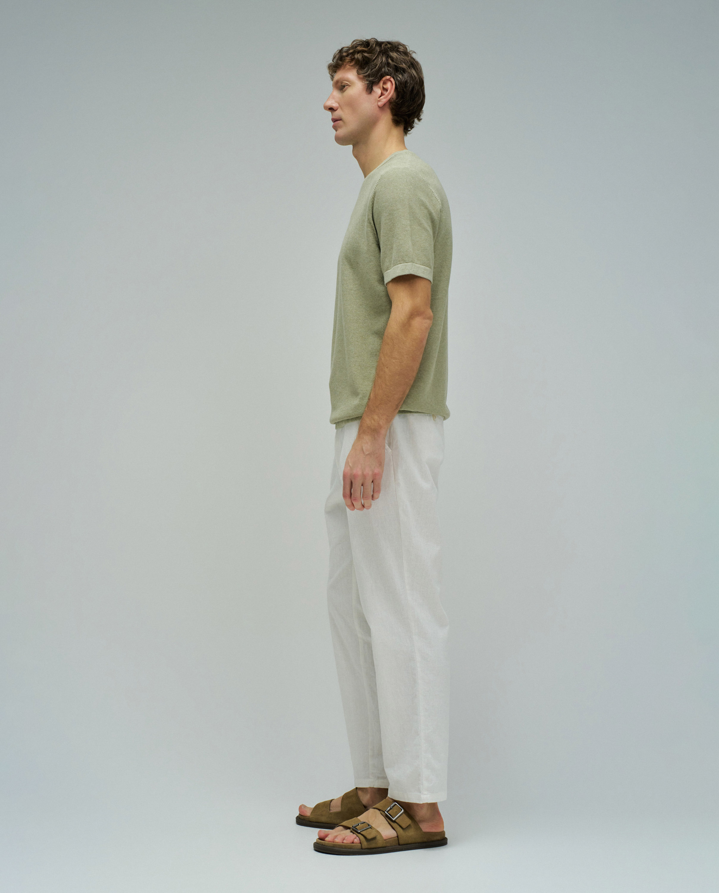 T-shirt em Malha Tricotada Verde-2