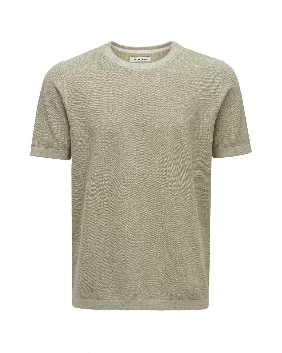 T-shirt em Malha Tricotada Verde-6