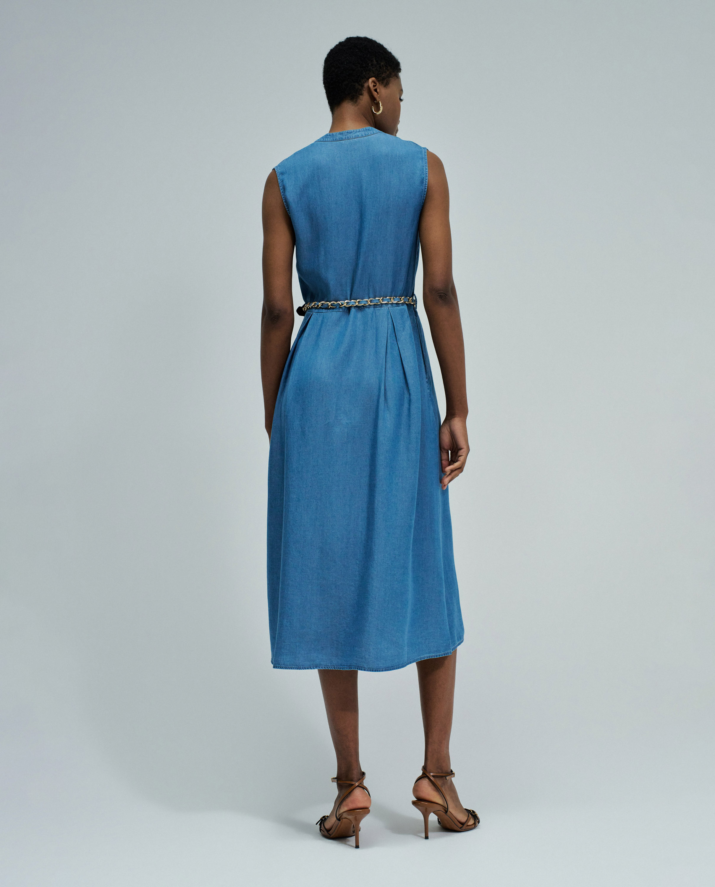 Vestido Midi em Lightdenim Azul-3