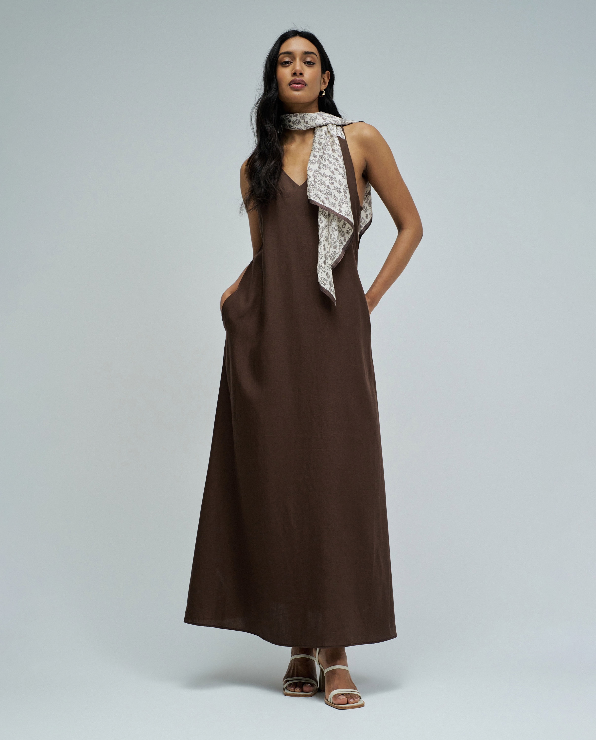 Imagem 0 de Vestido em Lightdenim com Linho