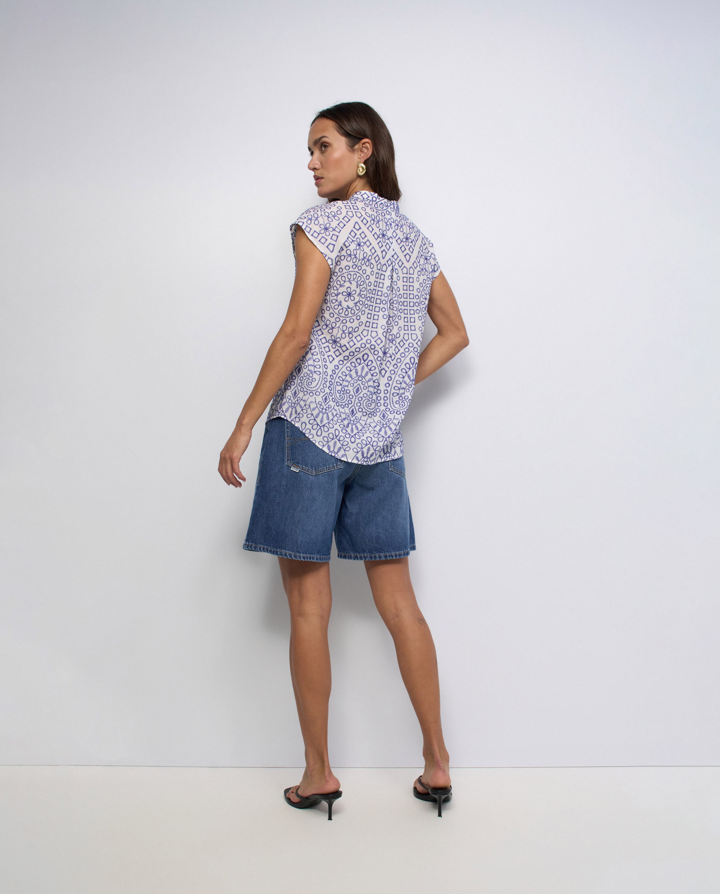 Camisa Estampada Azul-3
