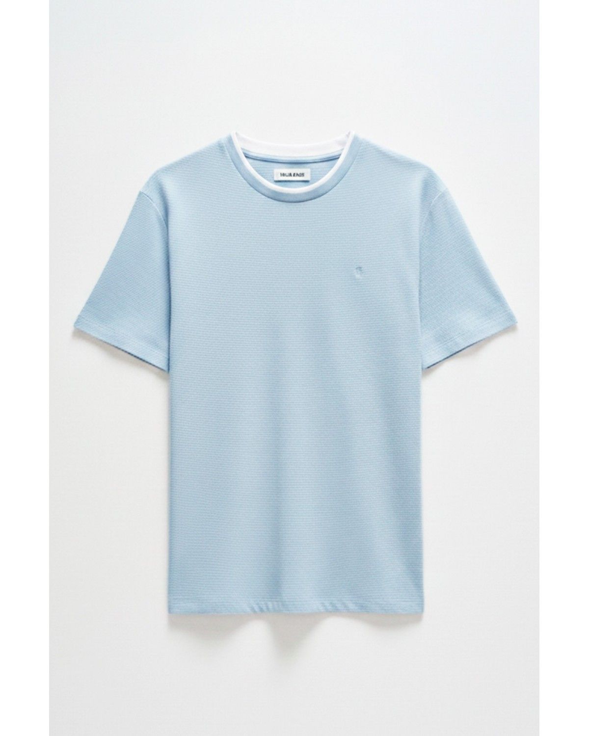 T-shirt com Textura Azul-6