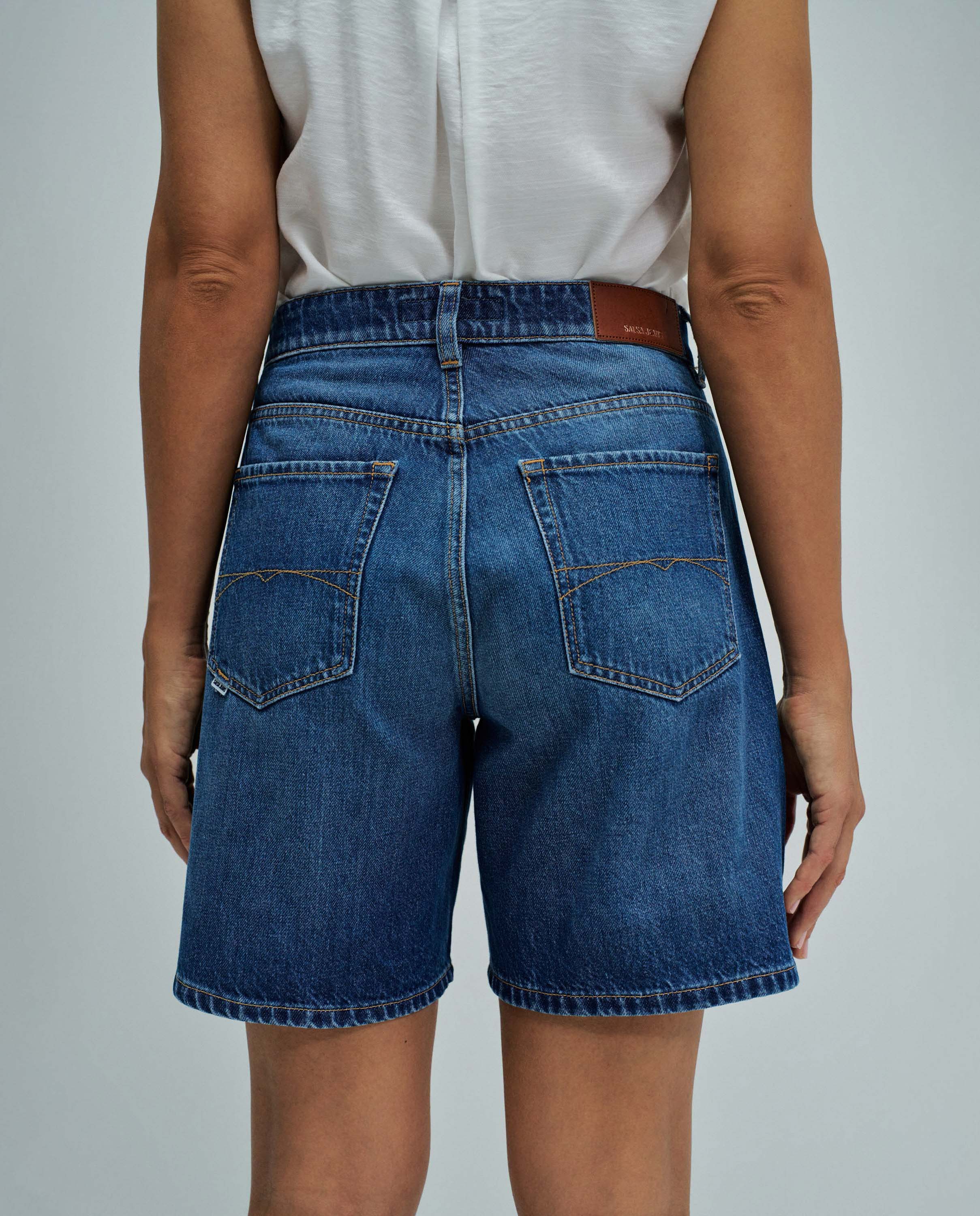 Calções de Denim Azul-4