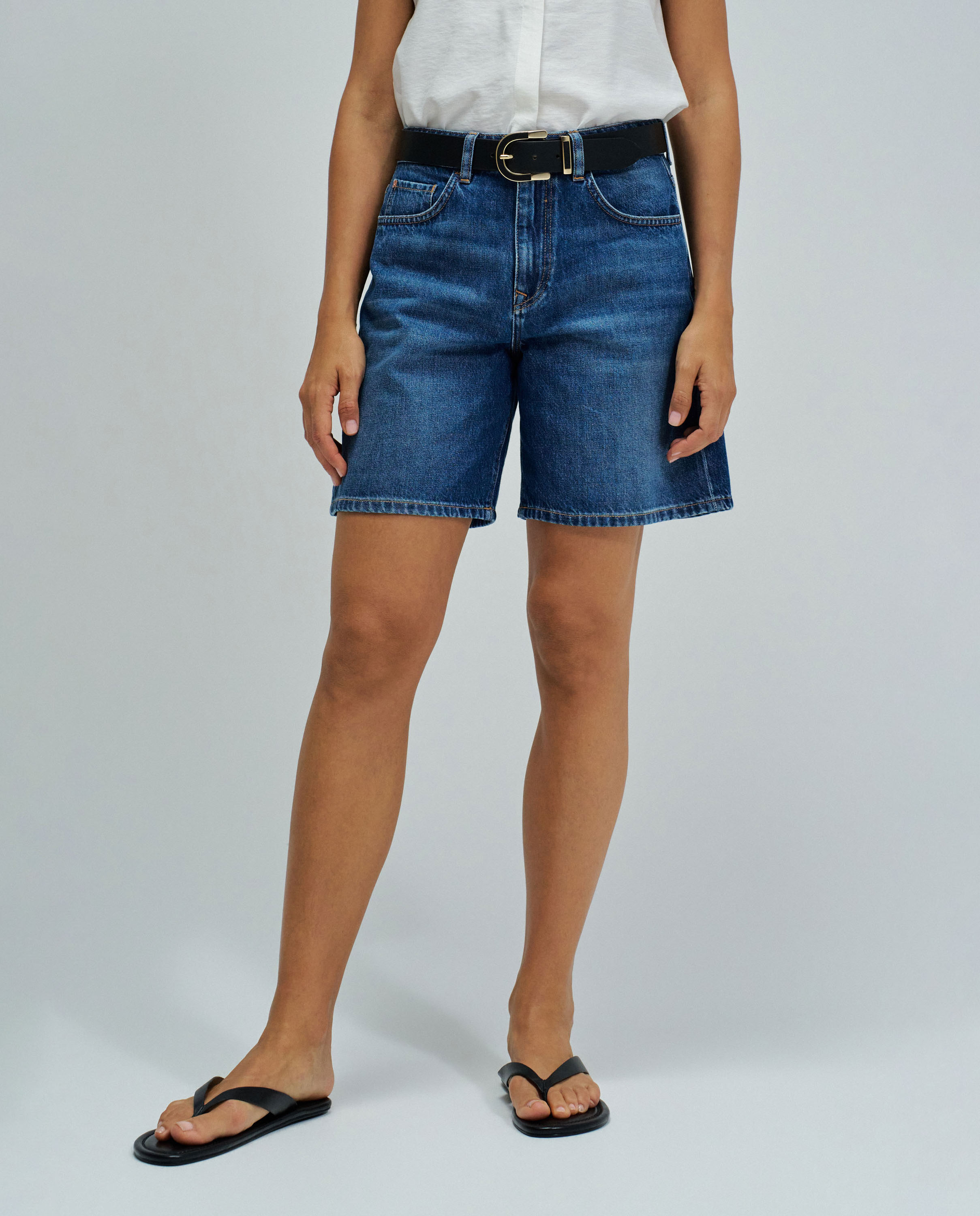 Calções de Denim Azul-5