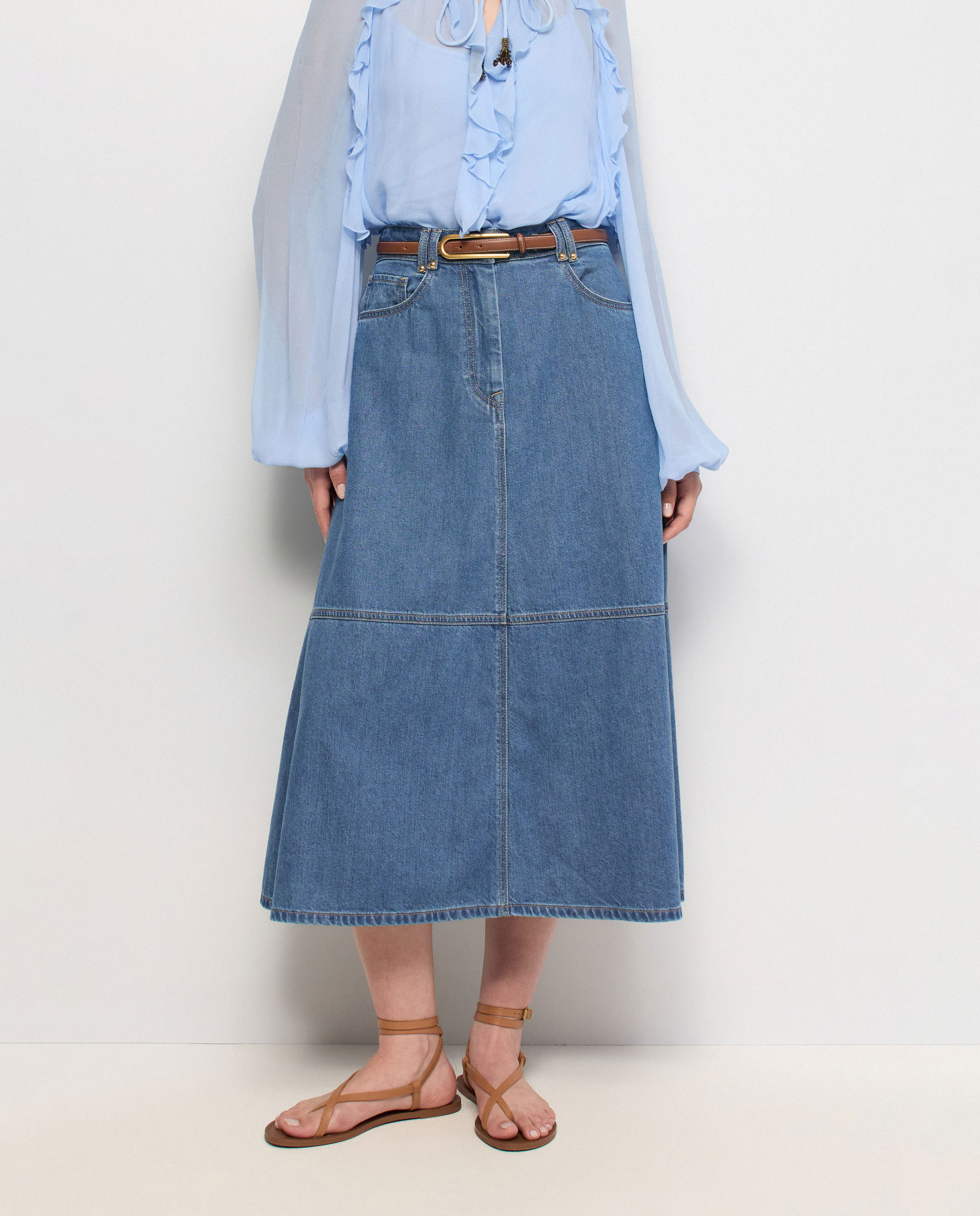 Imagem 0 de Saia Midi de Light Denim