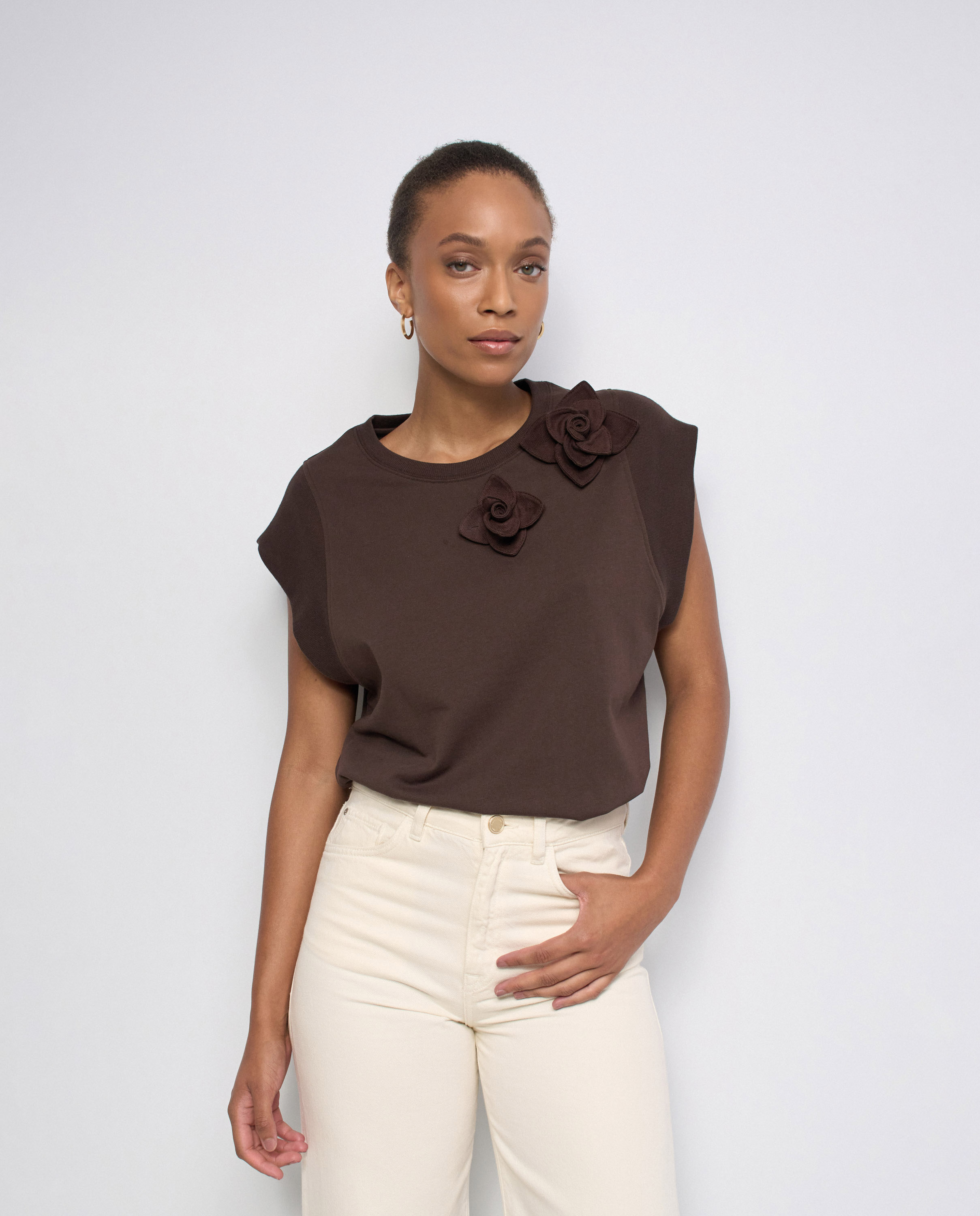 Imagem 0 de T-shirt com Aplique Floral