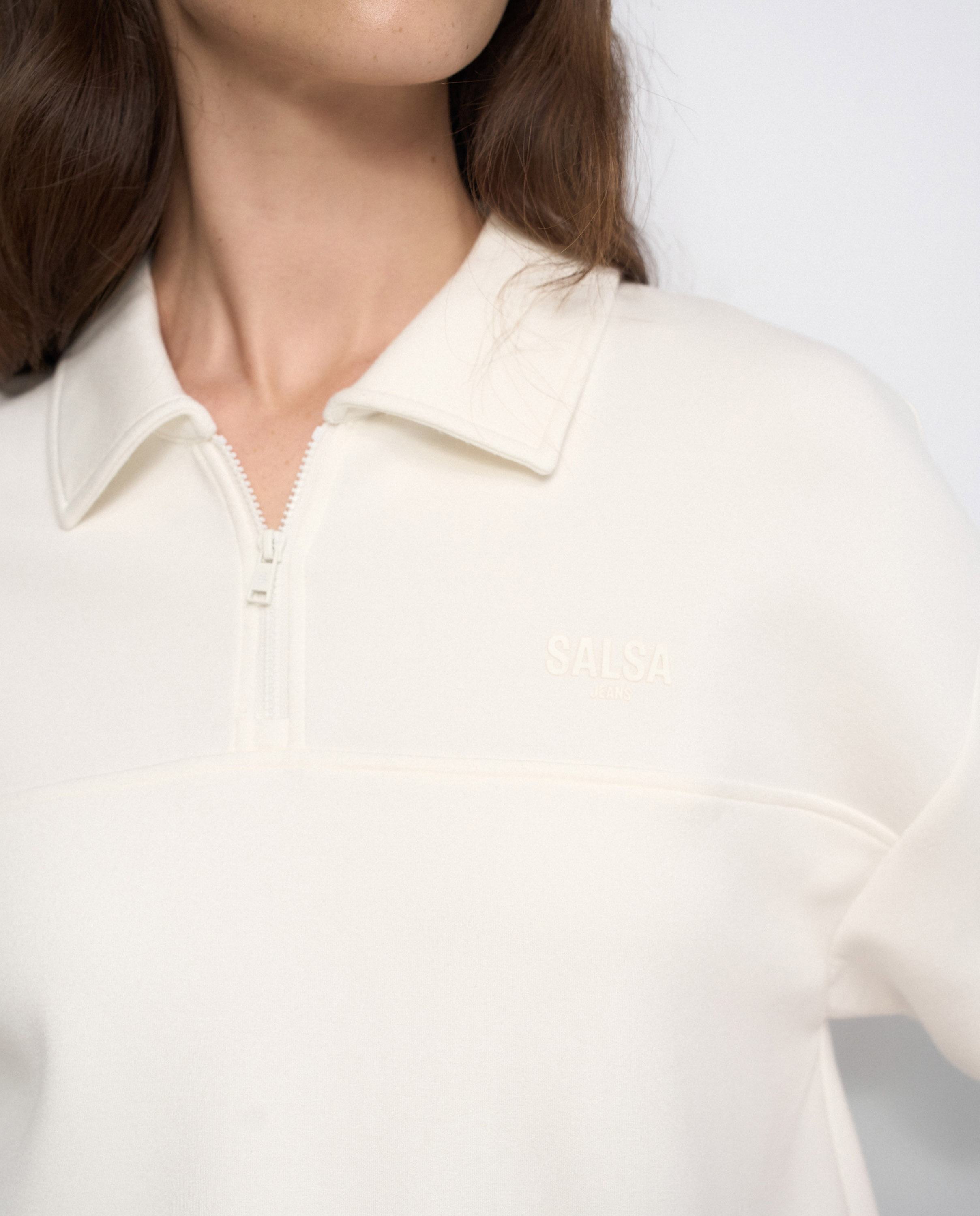 Polo com Efeito Abalonado Branco-4